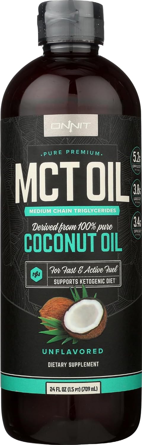 Onnit MCT Oil - Pure MCT Coconut Oil, Ketogenic Diet and Paleo Optimized with C8, C10, Lauric Acid - Perfect for Coffee, Shakes