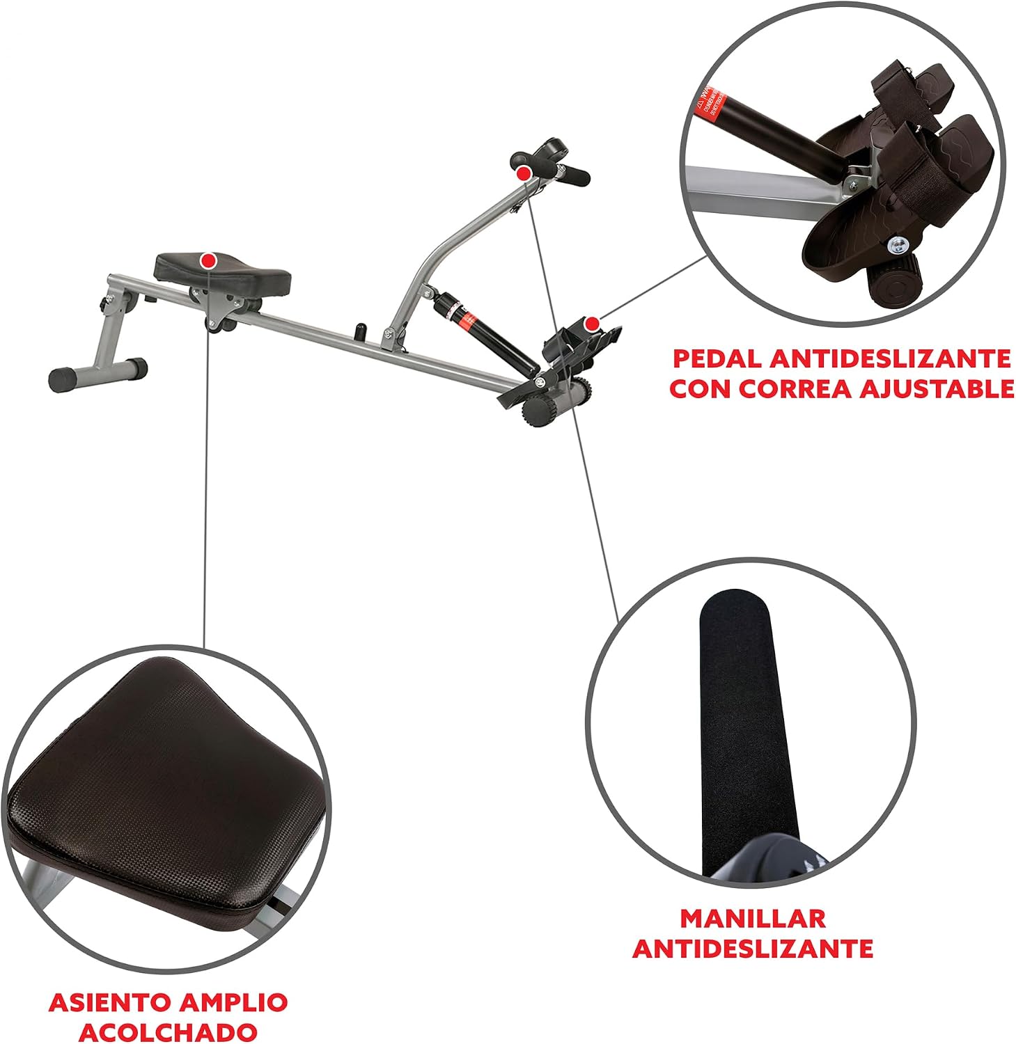 Sunny Health & Fitness Compact Hydraulic Rower with 12-Level Resistance | Full-Body Cardio, Joint-Friendly, Lightweight & Portable, Quiet & Smooth Ride, Easy-Assembly, Free SunnyFit App