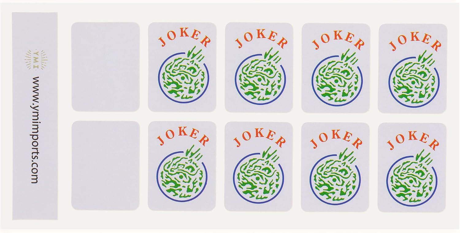 Yellow Mountain Imports American Mahjong Joker Tile Decal Stickers, Set of 8