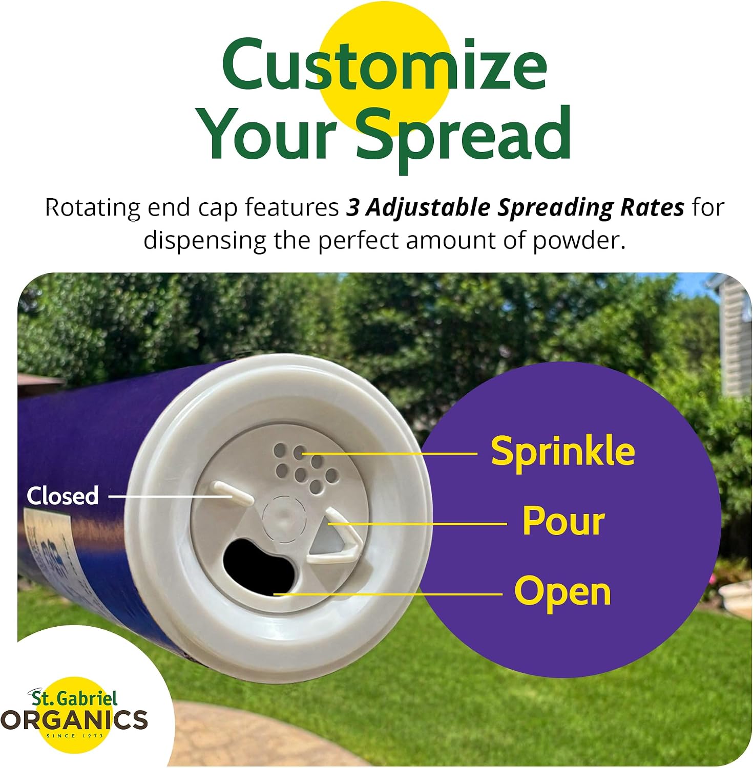 St. Gabriel Organics Lawn & Garden Dispenser, 32" (12 Pack) | Adjustable and Reusable 3-Setting Tube Dispenser, for Applying Powdered Milky Spore and Other Fine Granules and Powders