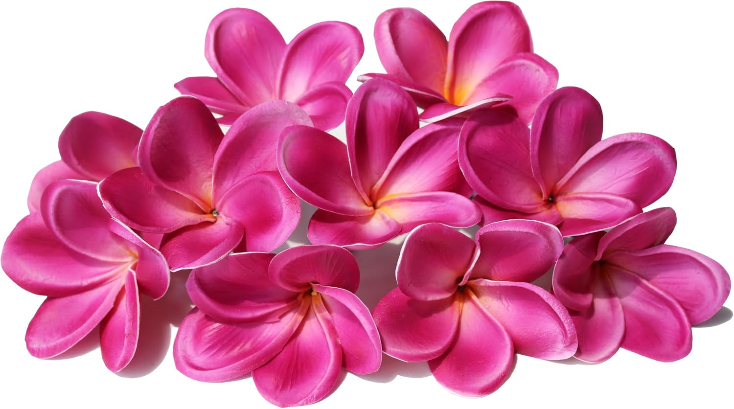 10PCS Artificial Plumeria Flowers with Stem, Apricot | Natural Real Touch,DIY Cake Decoration, Hawaiian Part, Luau Decor, Wedding Bouquets