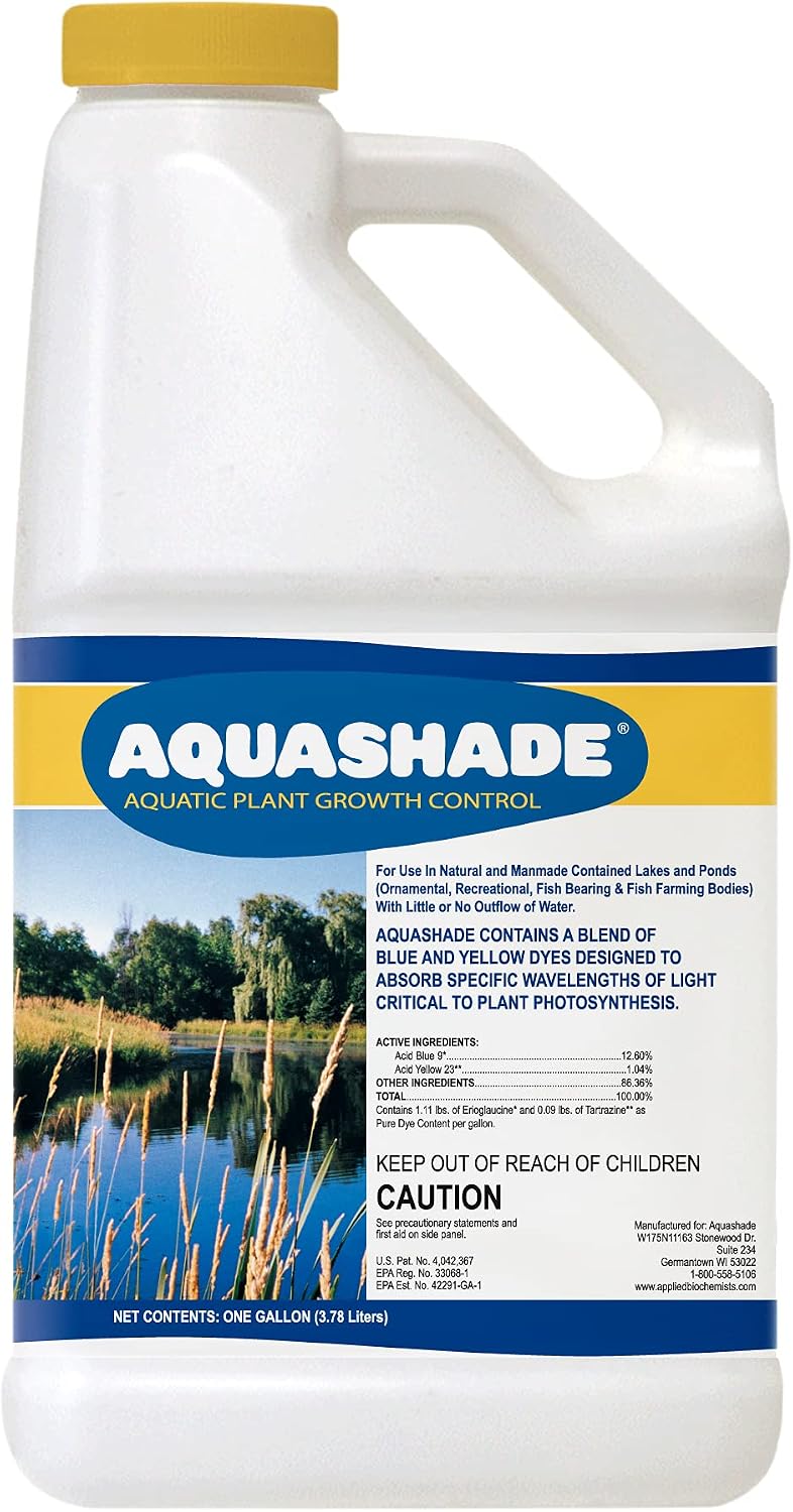 Aquashade Blue Pond Dye - 1 Gallon EPA-Approved Sunlight Blocker for Algae - Weed Suppression - Safe for Fish
