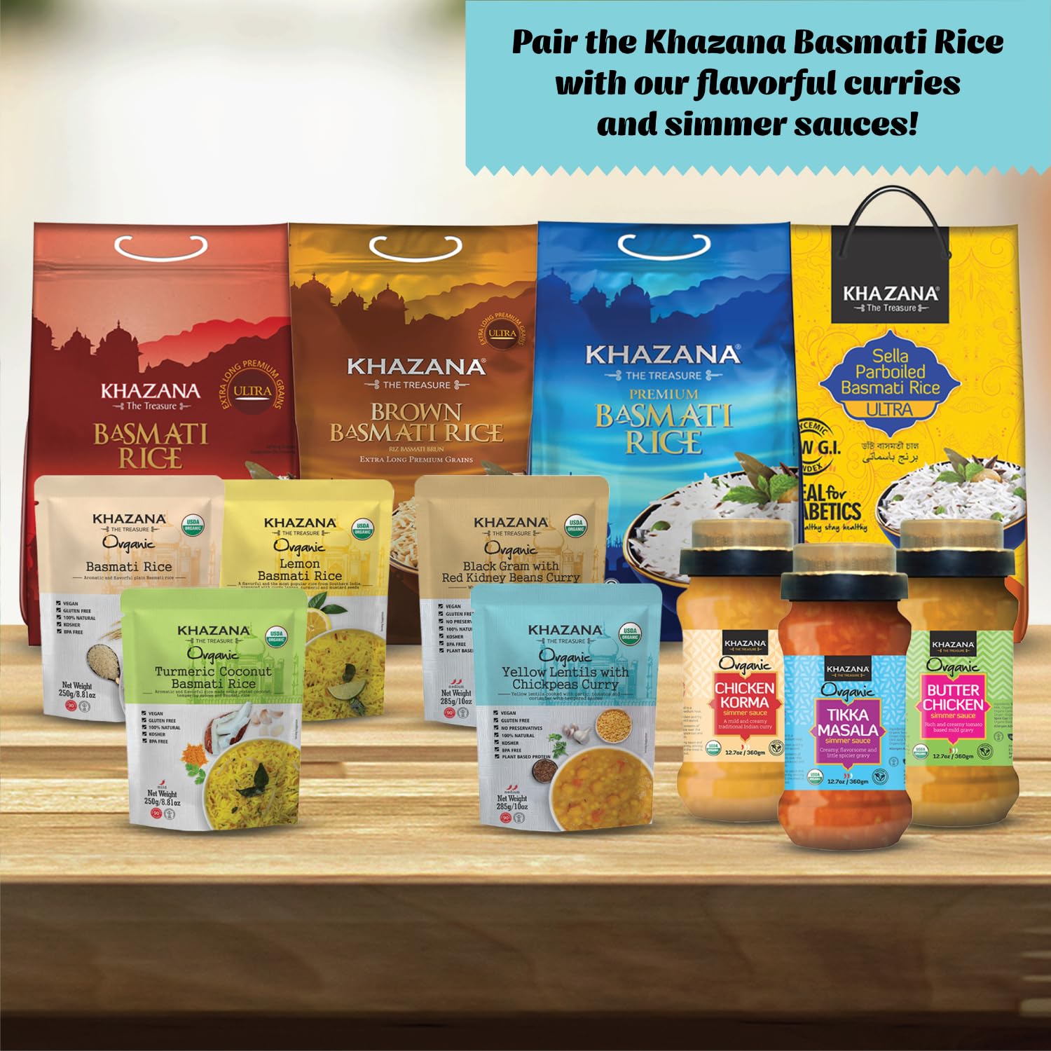 Authentic Premium Basmati Rice by Khazana in 10 lb Bag - Aromatic and Flavorful Indian Grain - Non-GMO, Gluten Free, Kosher, Cholesterol Free