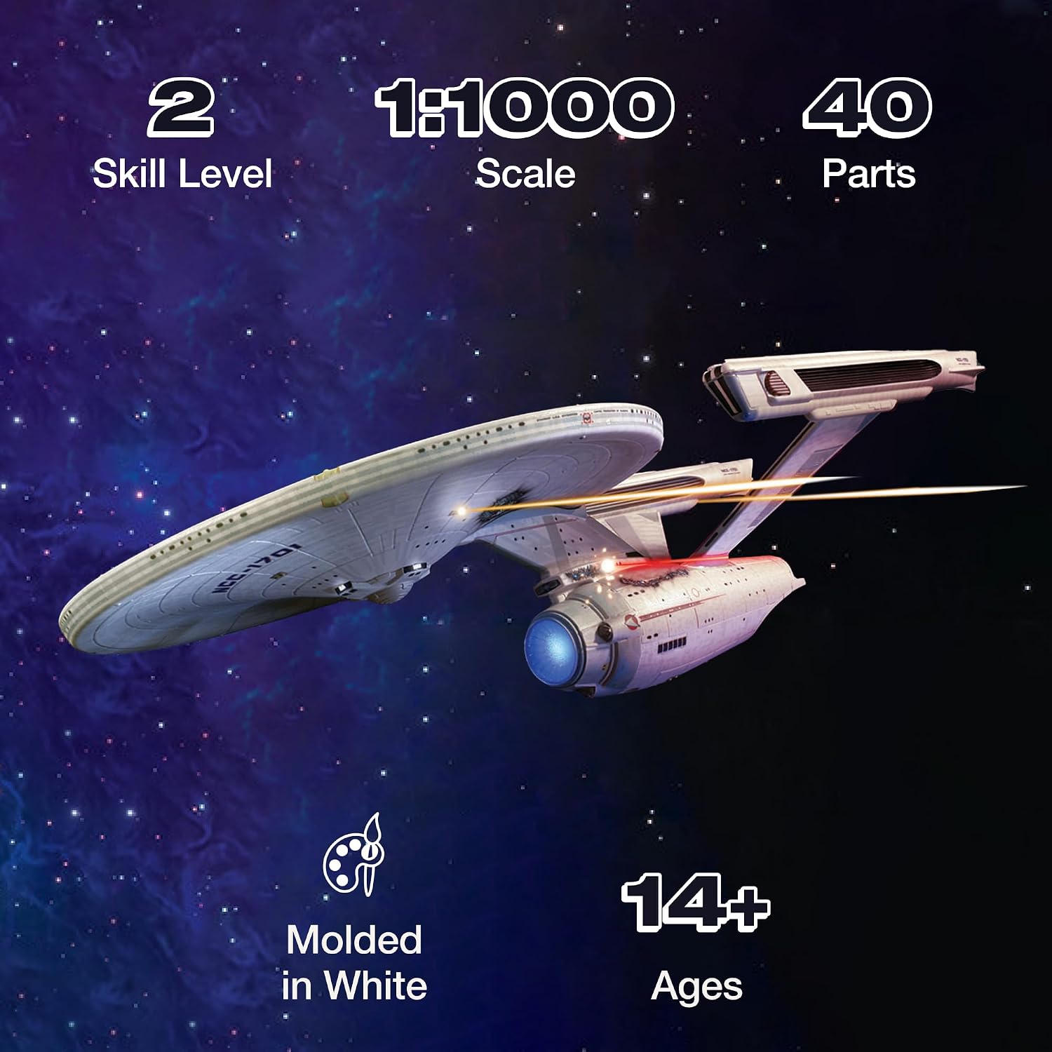 Polar Lights Star Trek U.S.S. Enterprise Refit Wrath of Khan Edition 2T 1:1000 Scale Model Kit