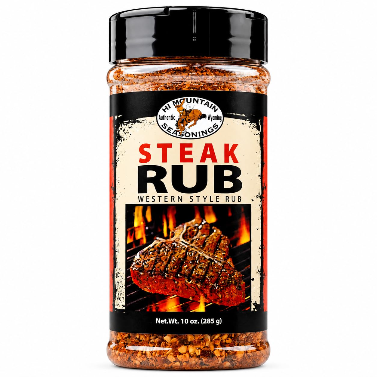 Hi Mountain | GARLIC PEPPER RUB | Meat Seasoning | 11 oz | Garlic pepper seasoning for beef, pork, venison, deer, elk, chicken, burgers, and vegetables