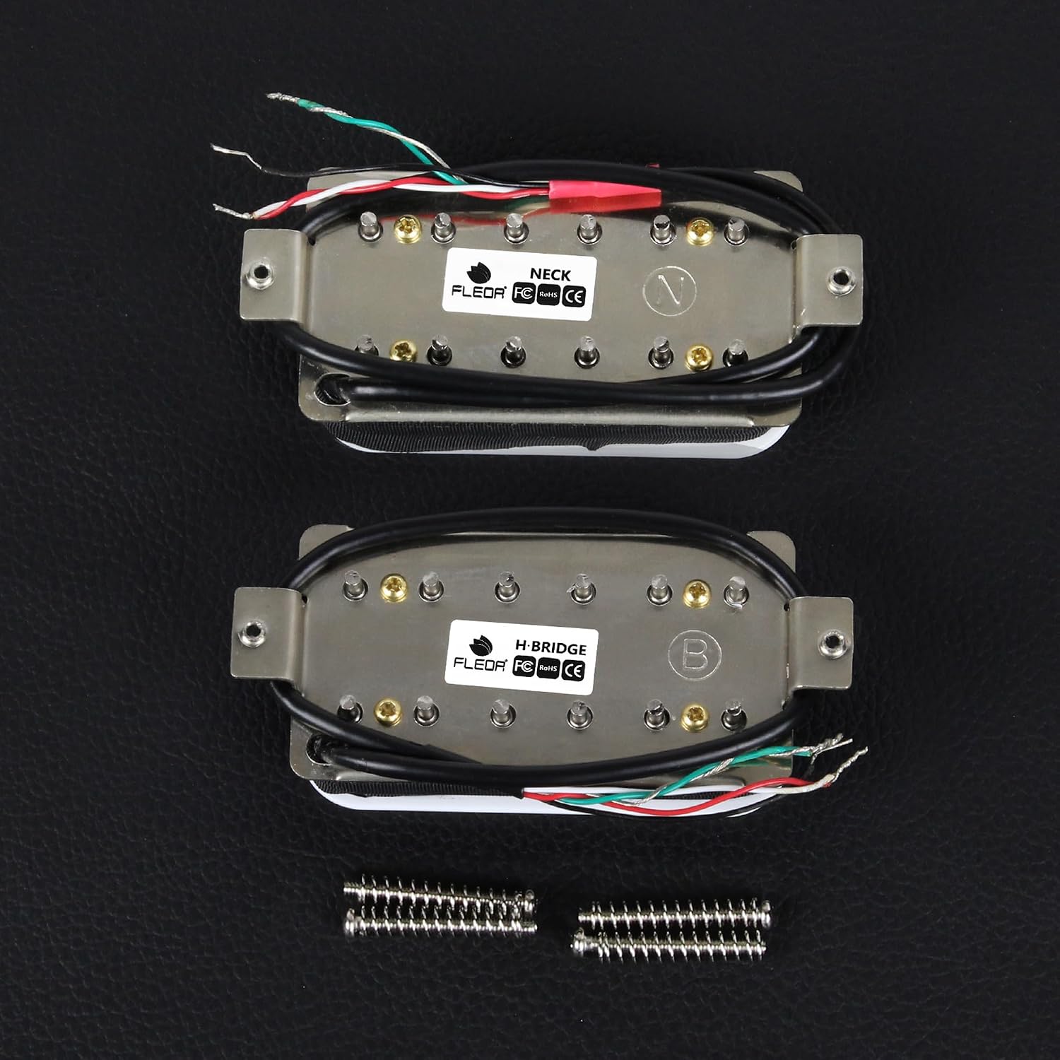 FLEOR Bridge Pickup Ceramic Double Coil Humbucker Pickups for Electric Guitar Pickup-Black