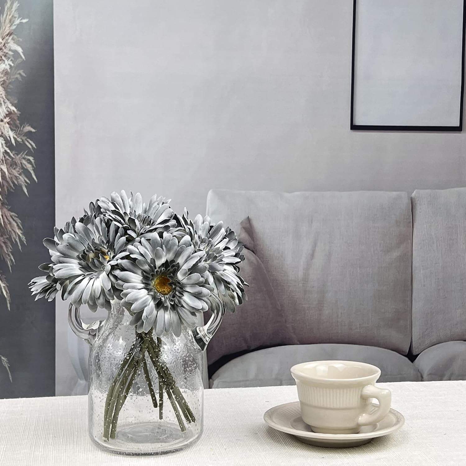 TOPIA Artificial African Daisies Flowers African Daisy Silk Flowers Artificial Gerbera Daisies Pack of 10 (Yellow)
