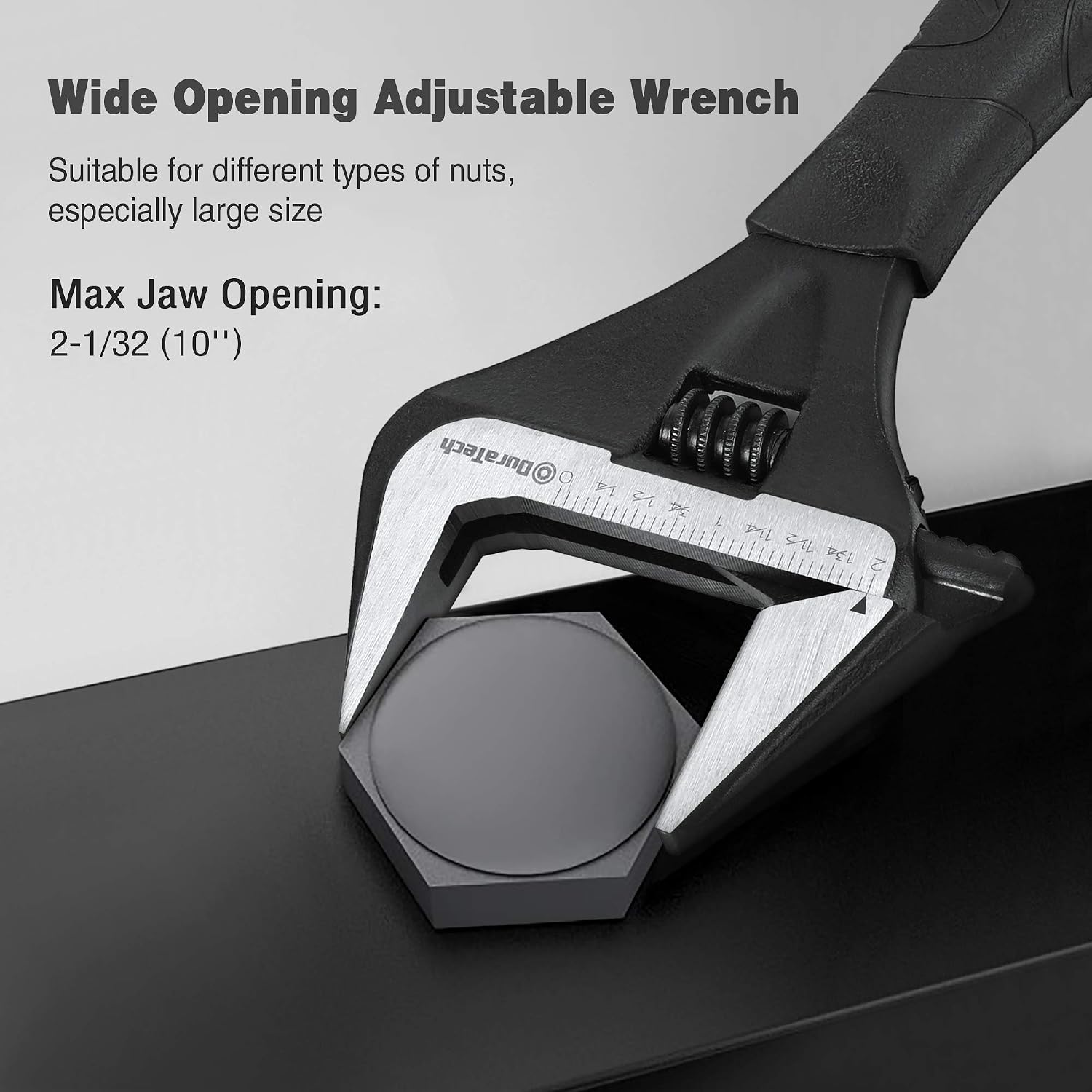 DURATECH 10-Inch Wide Jaw Adjustable Wrench