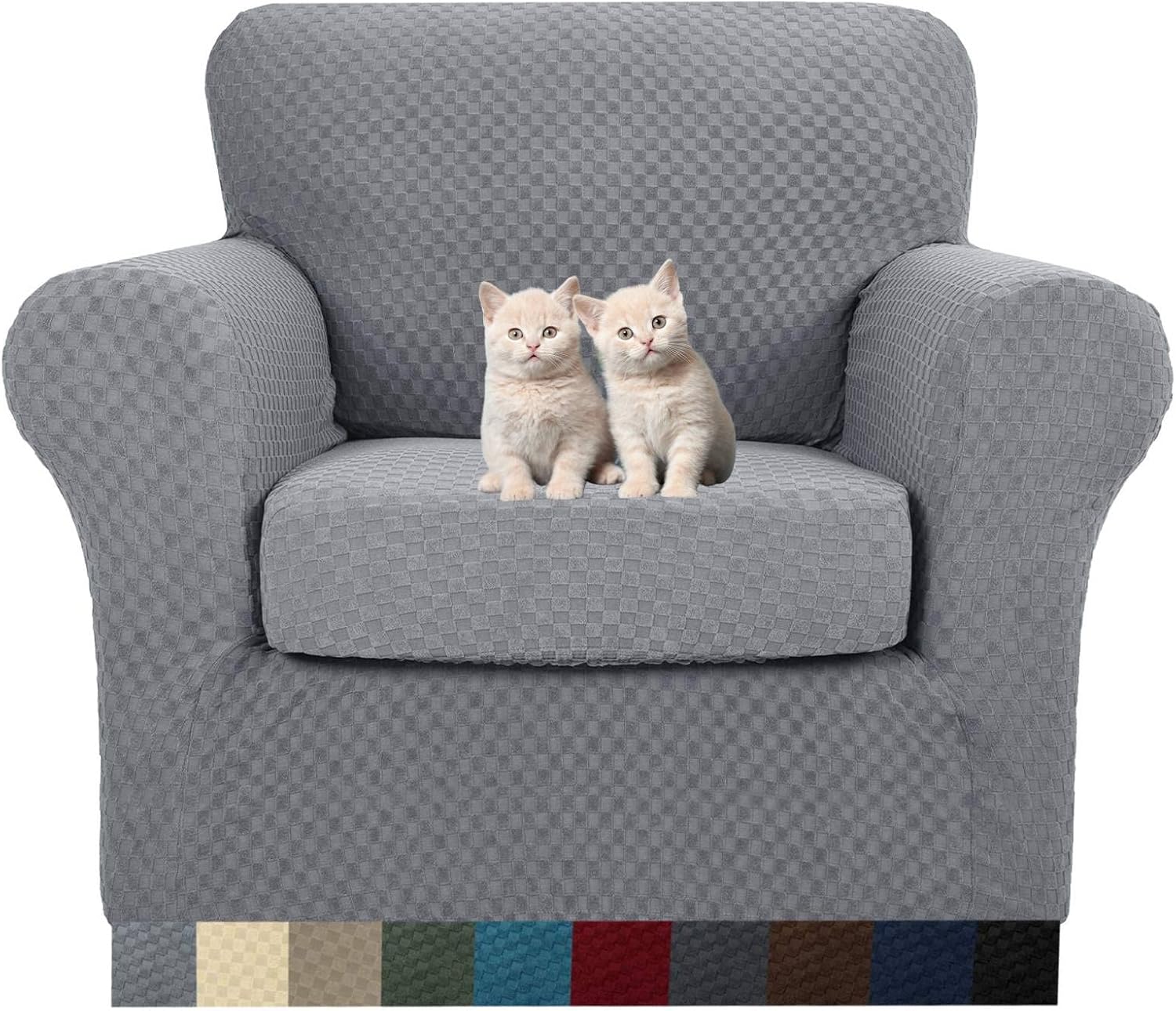 MAXIJIN Latest Recliner Slipcovers for Living Room 4 Pieces Stretch Jacquard Recliner Chair Cover Soft Fitted Recliner Protector with Elastic Bottom