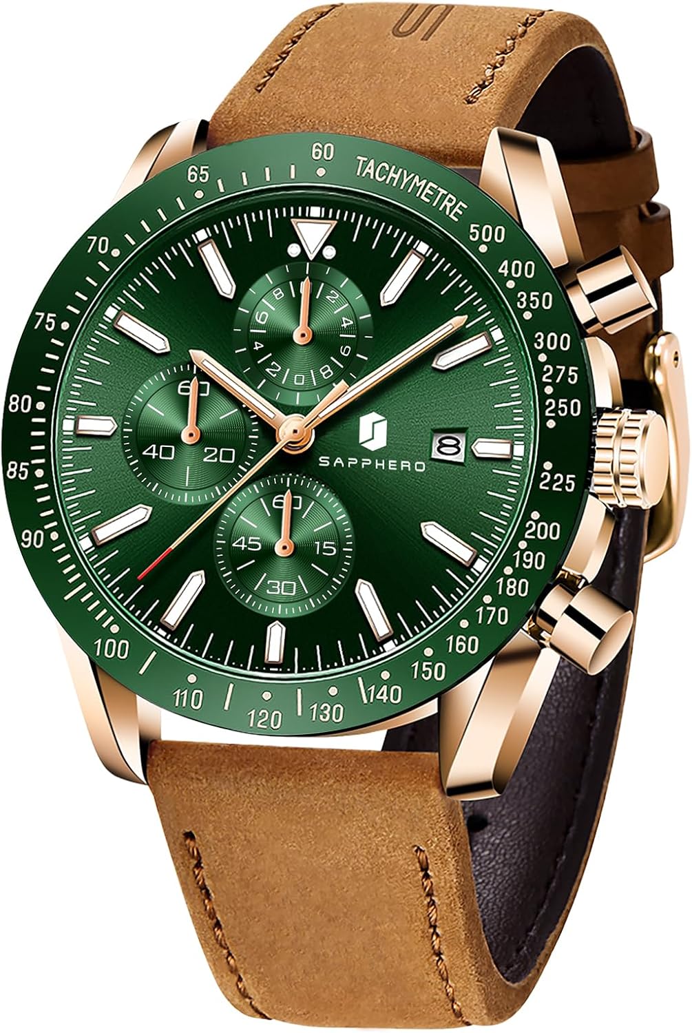 BENYAR Watch for Men Analog Quartz Chronograph Waterproof Luminous Designer Mens Wrist Watches Business Work Sport Casual Dress Watch with Silicone Strap Elegant Gifts for Men