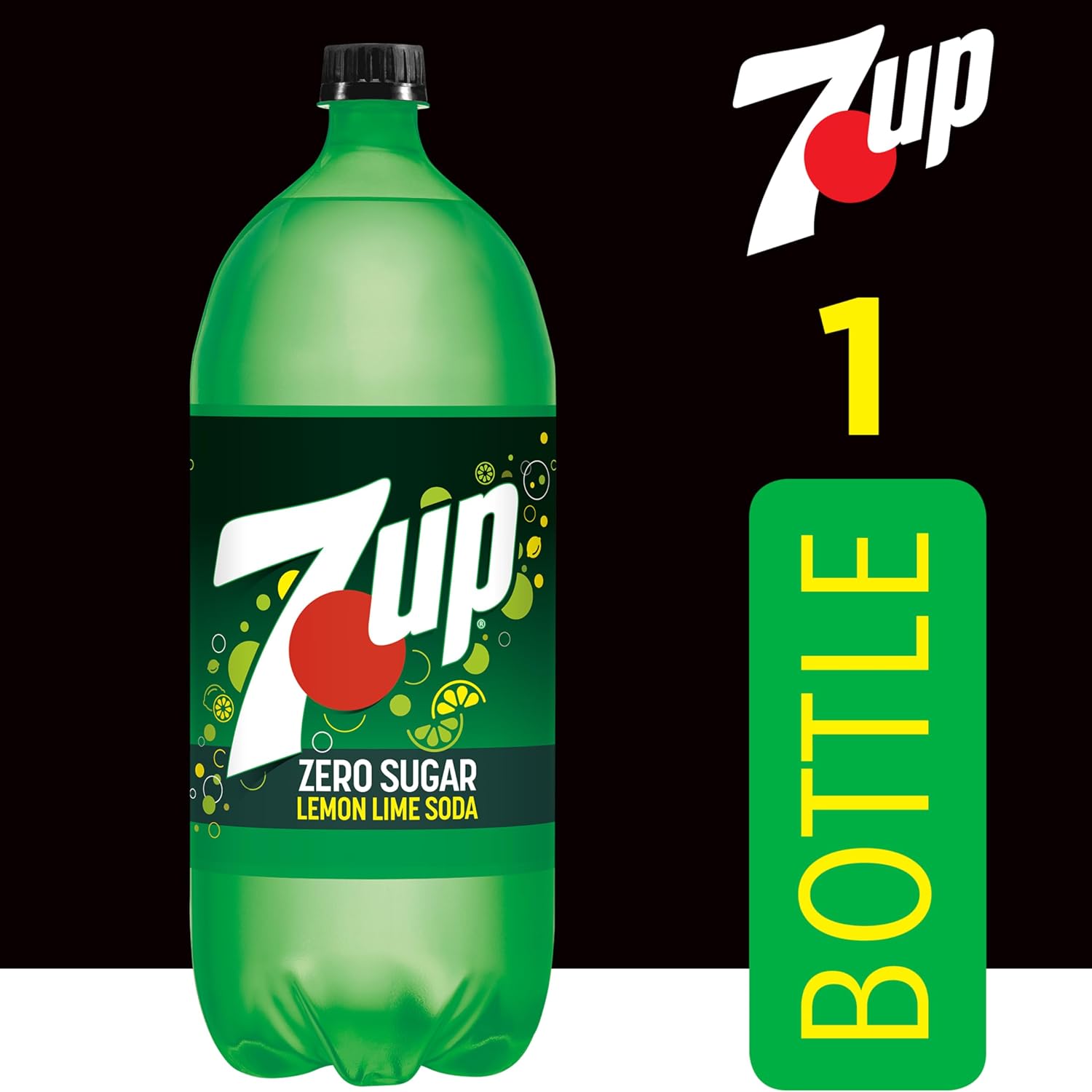 7UP Lemon Lime Soda, Naturally Flavored and Caffeine Free, 2 Liter Bottle