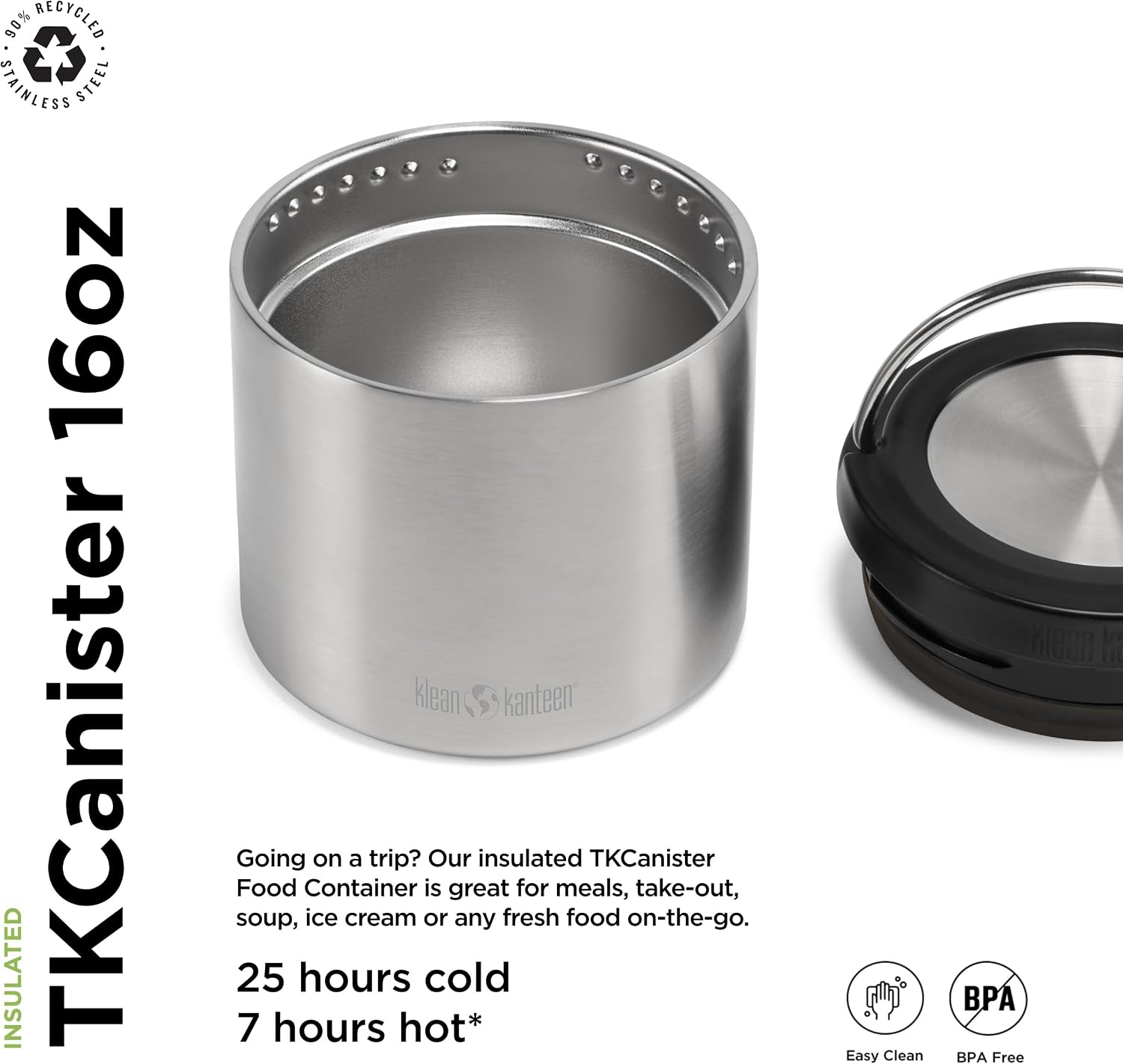 Klean Kanteen TKCanister Insulated Food Container - Food Storage Container - 16oz