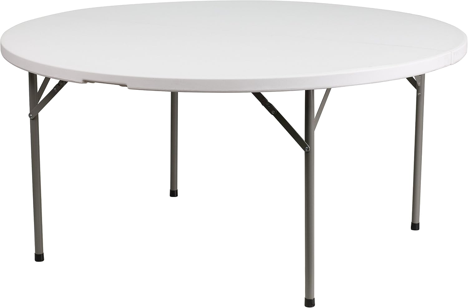 Flash Furniture Elon 5' Round All-Occasion Plastic Folding Event Table, Foldable Portable Banquet Table for Indoor/Outdoor Events, White | Lightweight, Easy Storage, Commercial Grade