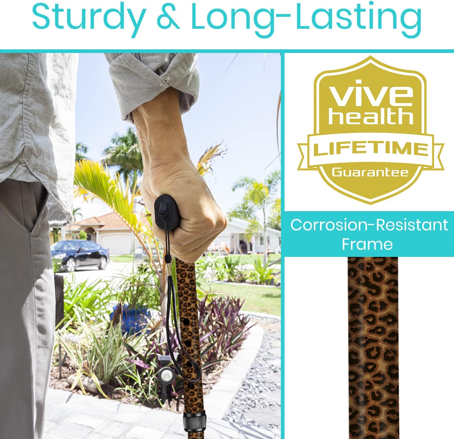 Vive Folding Cane - Foldable Walking Cane for Men, Women - Fold-up, Collapsible, Lightweight, Adjustable, Portable Hand Walking Stick - Balancing Mobility Aid - Sleek, Comfortable | Lightweight, Adjustable, Portable Hand Stick Balancing Mobility Aid Slee…