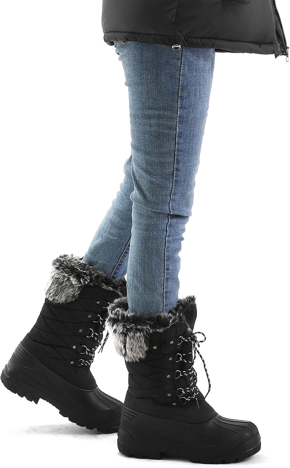 mysoft Women's Snow Boots Waterproof Mid-Calf Winter Boots