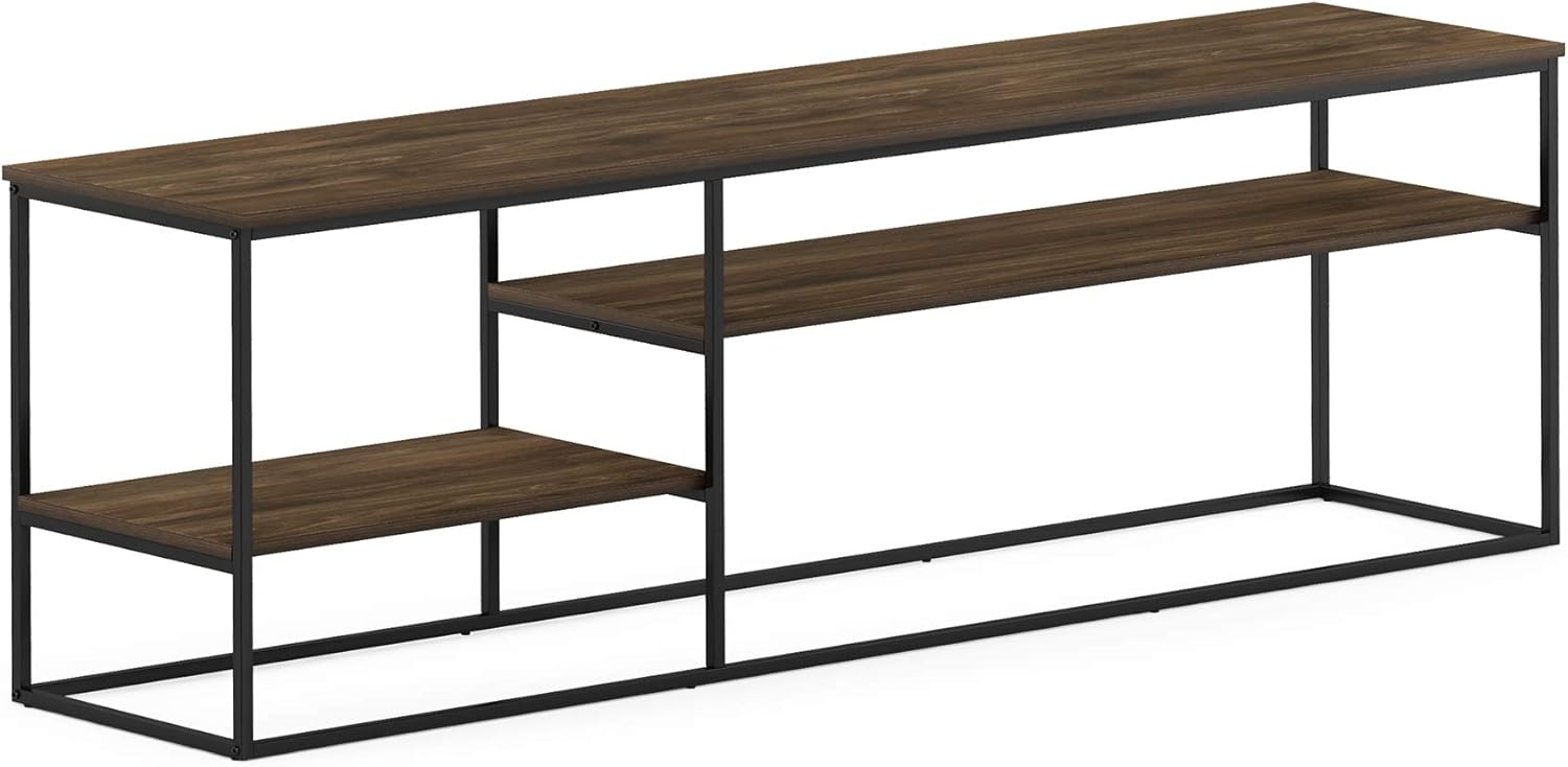 Furinno Moretti 3-Tier Metal Frame TV Stand, French Oak Grey
