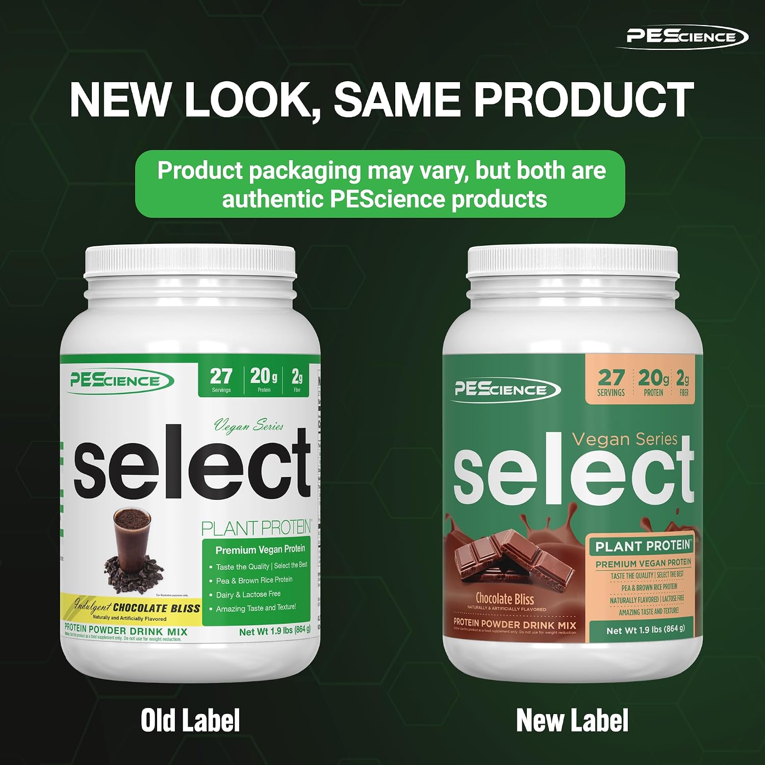 PEScience Select Vegan Protein Powder, Peanut Butter Delight, 27 Servings | Plant Based Protein Powder, Pea and Brown Rice Blend, Dairy Free, Lactose Free, Gluten Free