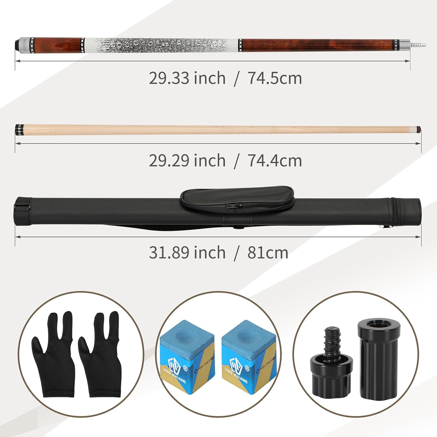 GARSEN Billiard Canada 6A Maple Pool Cue Stick 58 inch House Bar Pool Stick | Free replacement within 2 years,Piano Baking Paint Process,18 oz 19 oz 20 oz 21 oz Available，Several Colors,13mm Cue Tip