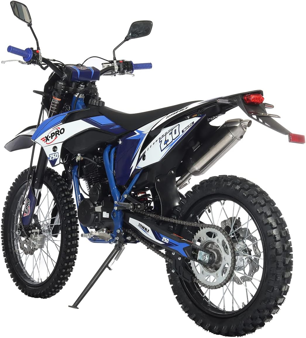 X-PRO Titan DLX 250cc Gas Dirt Bike Pit Bike Adult Bike,Big 21"/18" Wheels, Zongshen Engine! (Green)