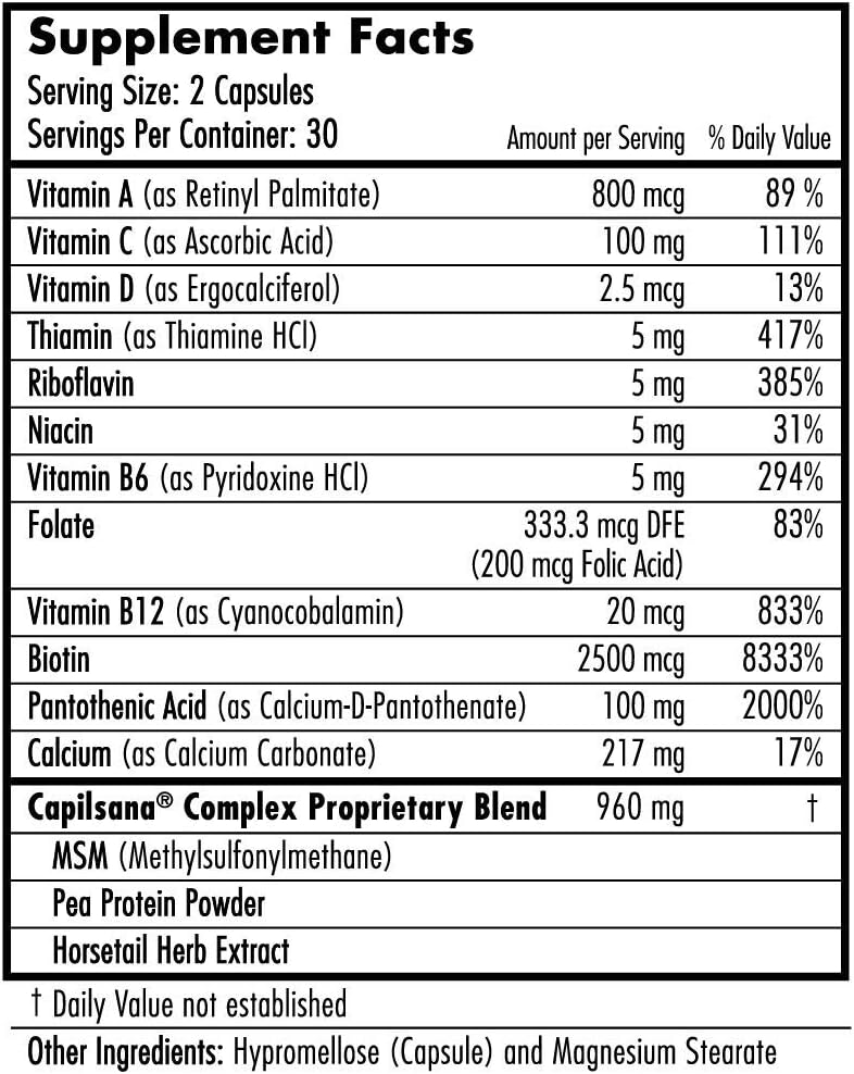 Hairfinity Hair Vitamins - Scientifically Formulated with Biotin, Amino Acids, and a Vitamin Supplement that Helps Support Hair Growth - Vegan - 60 Veggie Capsules (1 Month Supply)