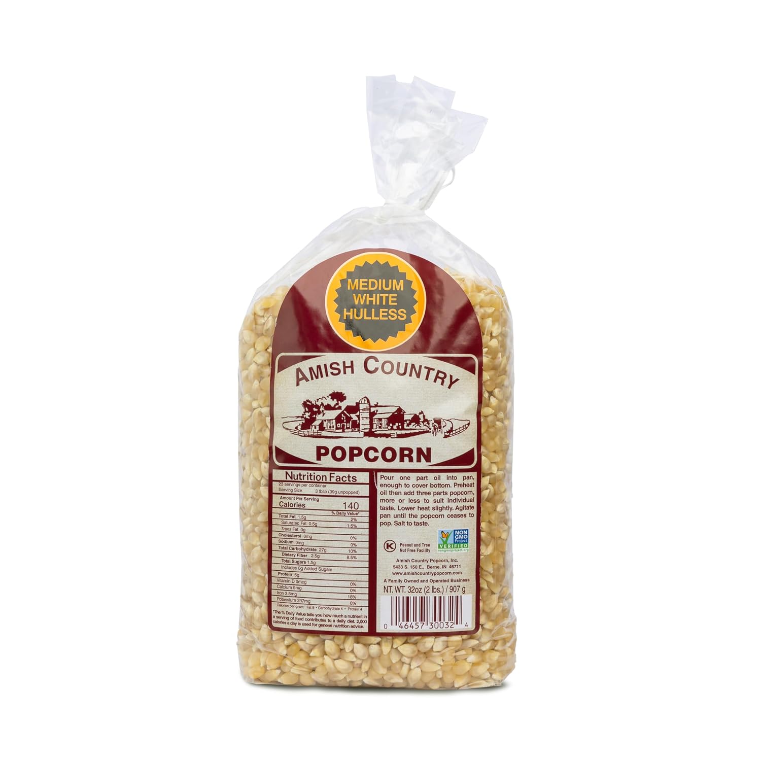 Amish Country Popcorn | 6 lb Bag | Medium White Popcorn Kernels | Old Fashioned, Non-GMO and Gluten Free (Medium White - 6 lb Bag)