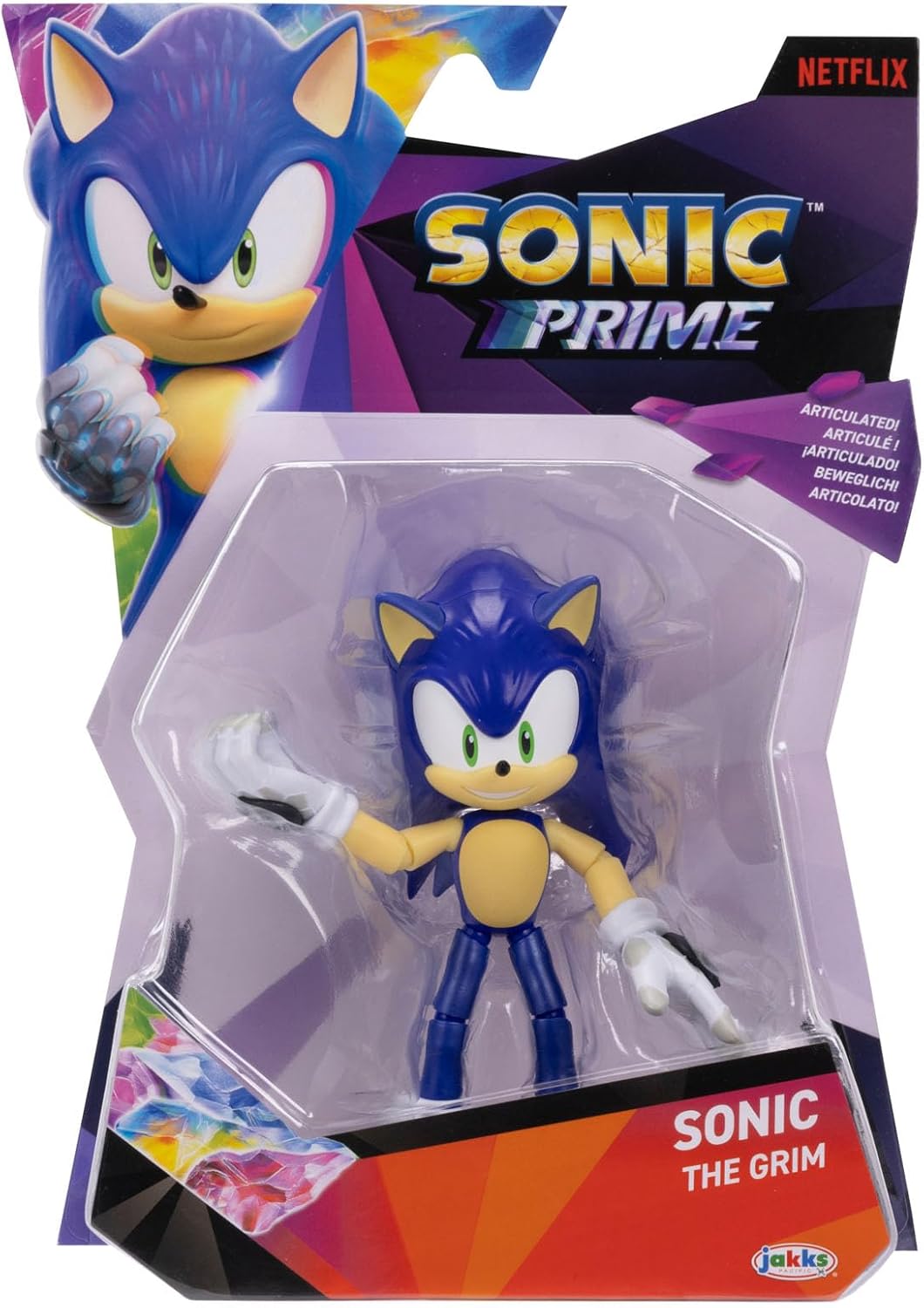 Sonic The Hedgehog Prime 5-inch Sonic The Hedgehog - The Grim Action Figure 13 points of Articulations. Ages 3+ (Officially licensed by Sega and