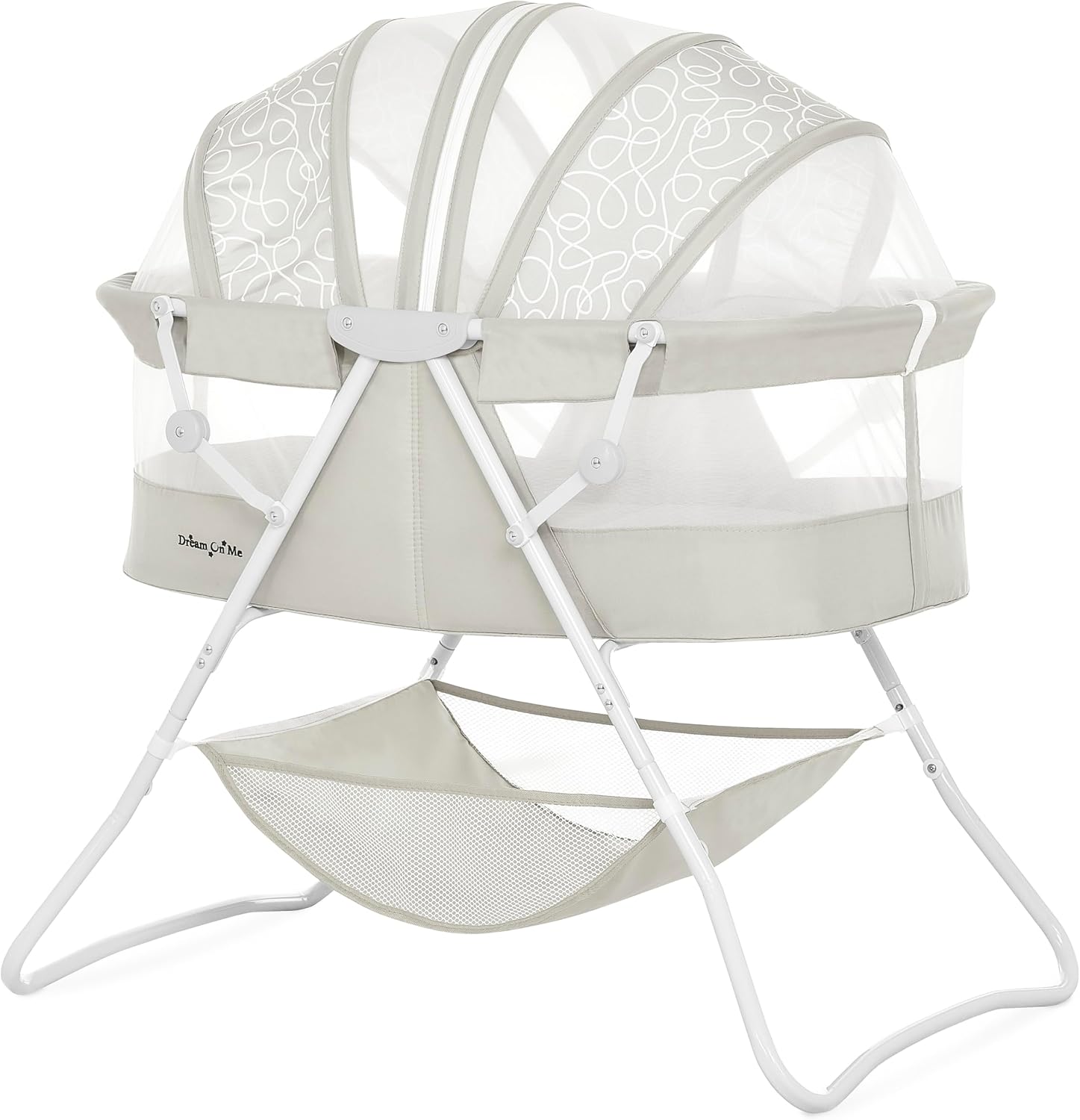 Dream On Me Karley Bassinet in Grey and Pink