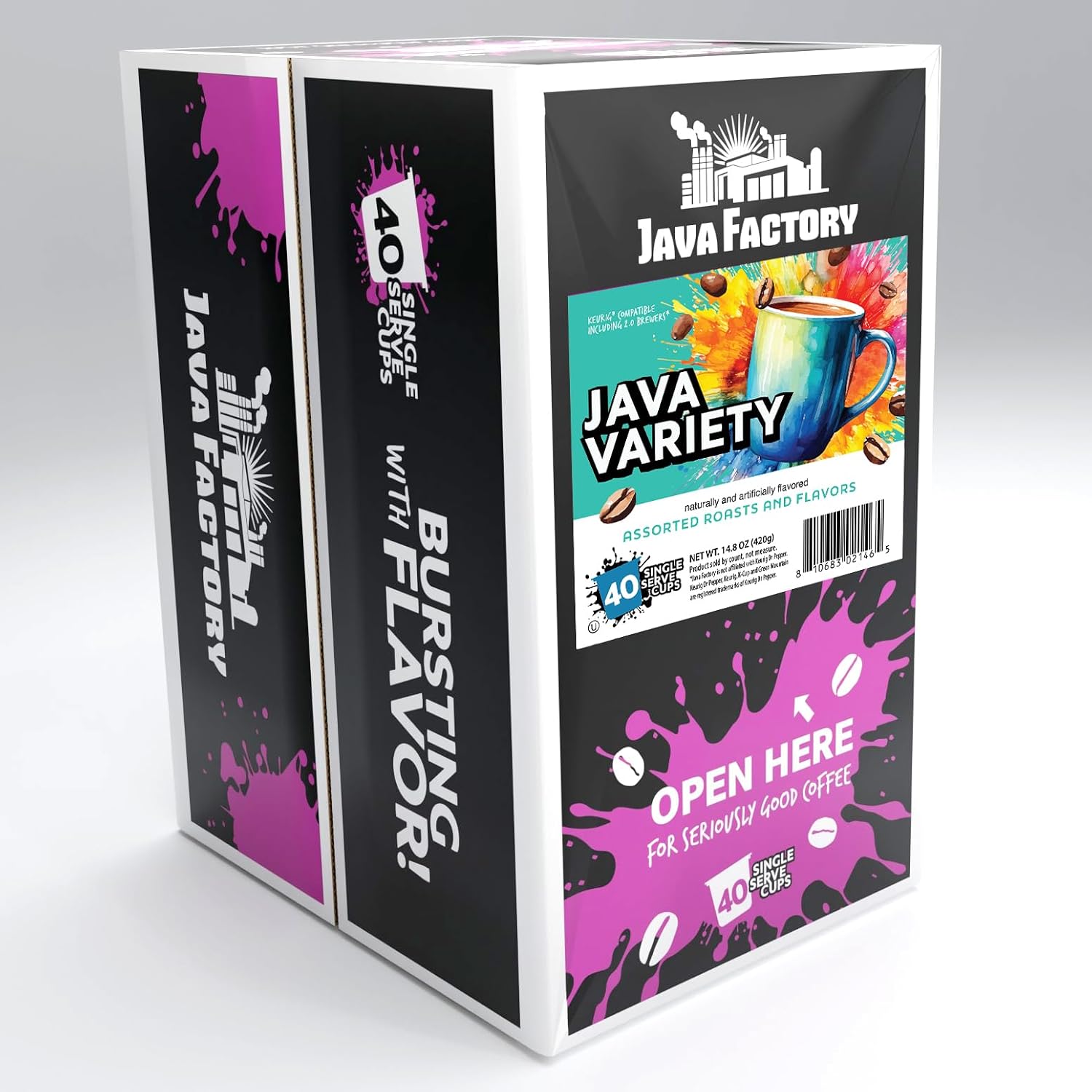 Java Factory Coffee Pods Compatible with K Cup Brewers Including 2.0, Assorted Variety Pack, 80 Count