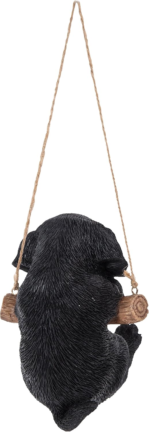 Hi-Line Gift Ltd Hanging Black Lab Puppy Resin Statue, Realistic Animal, 4.2 x 4 x 5 inches, Home & Garden Decor, Gift for Dog Lovers