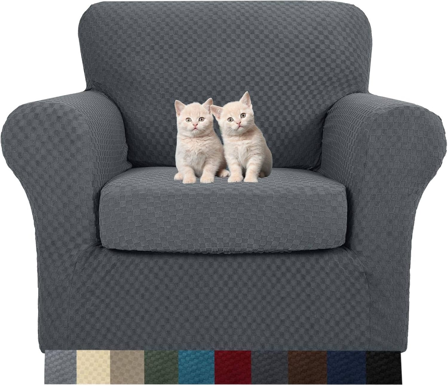 MAXIJIN Latest Recliner Slipcovers for Living Room 4 Pieces Stretch Jacquard Recliner Chair Cover Soft Fitted Recliner Protector with Elastic Bottom