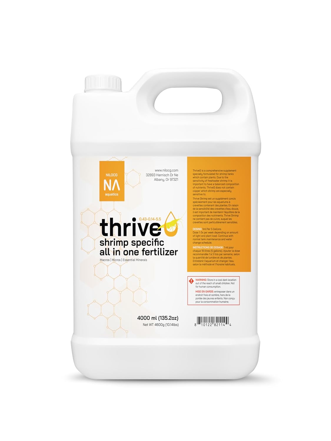 ThriveS Shrimp All‑in‑One Aquarium Fertilizer, 500ml Concentrated Plant Food