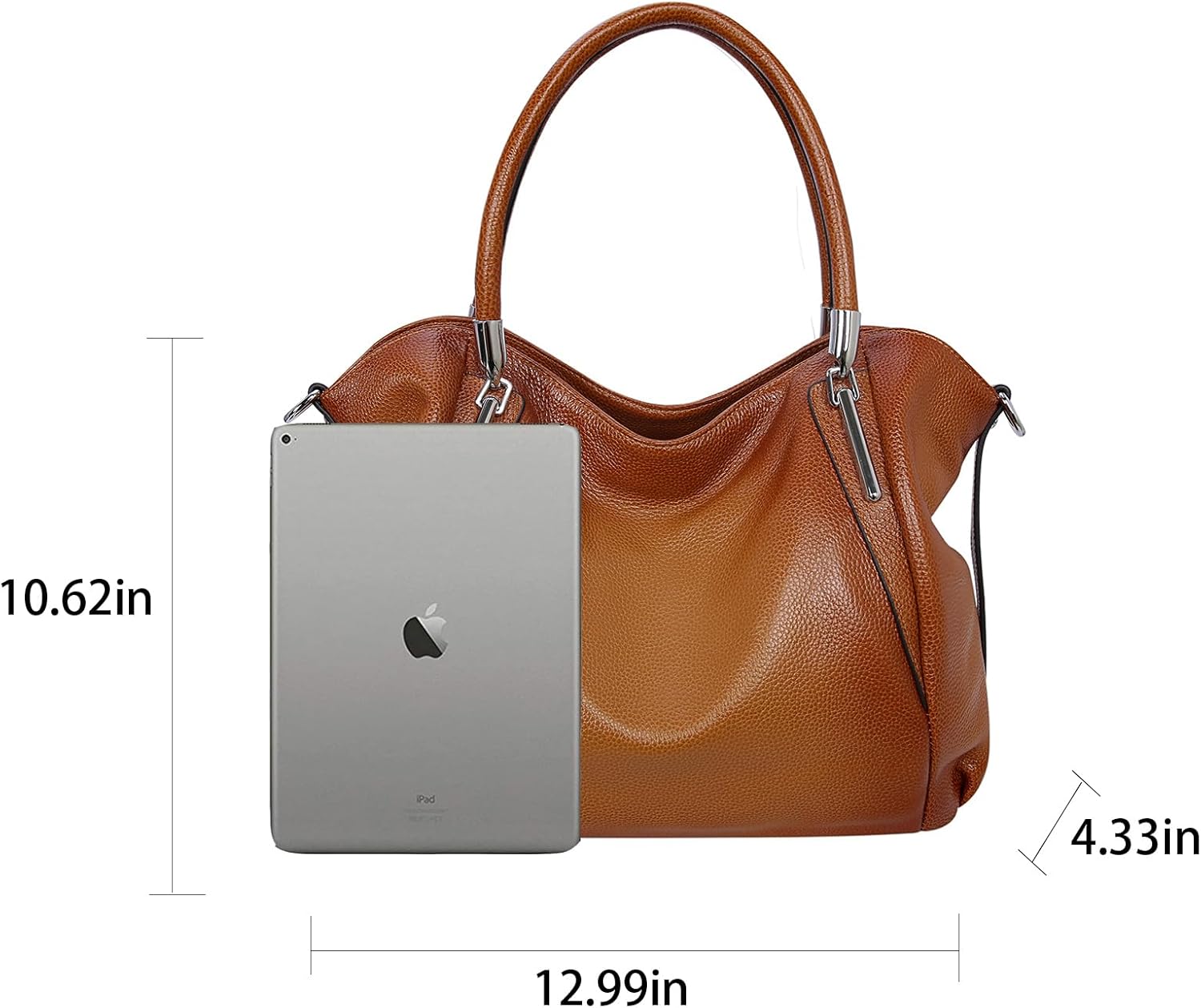 HESHE Leather Shoulder Purses for Women Tote Handbags Satchel Hobo Handbag | Designer Genuine Leather Travel Top Handle Work Bag Ladies Crossbody Purses Adjustable Straps Large Capacity Zippered Closure