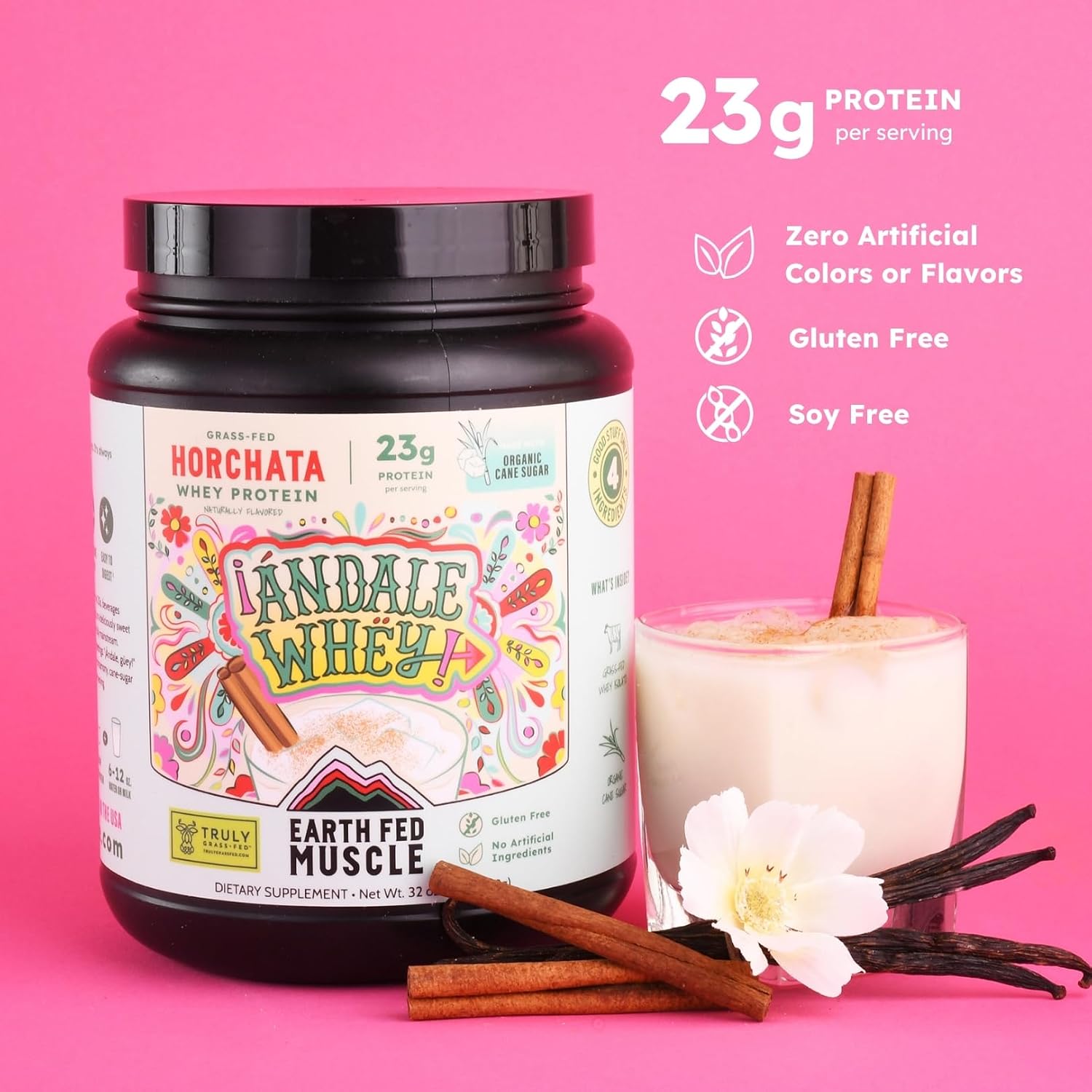 Earth Fed Muscle Whey Back Vanilla Irish Grass Fed Whey Protein Isolate | 25g protein per scoop, Third-Party Certified. Smooth vanilla, zero artificial sweeteners. Cold-processed in Ireland.