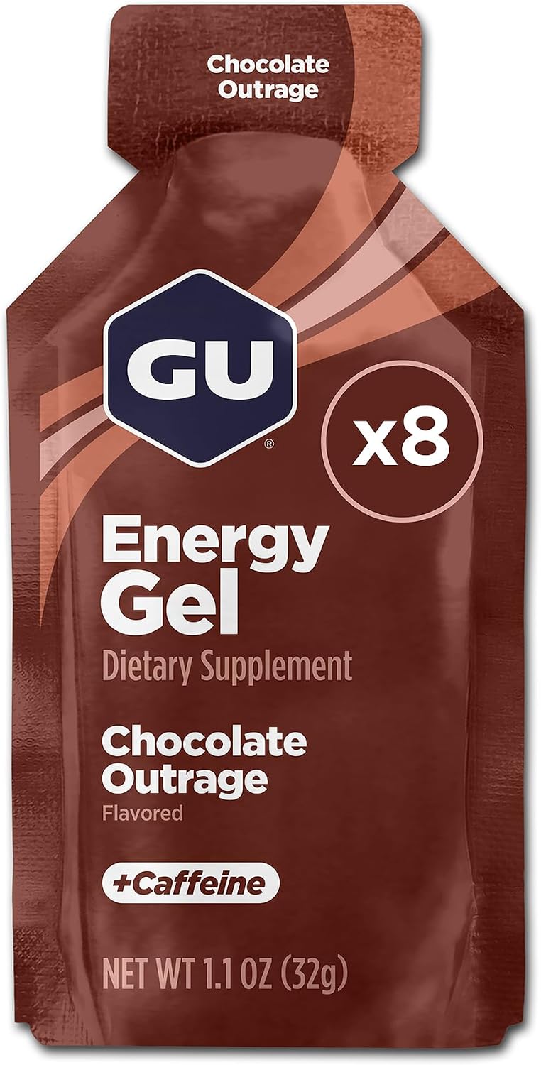 GU Energy Original Sports Nutrition Energy Gel, Vegan and Dairy-Free On-the-Go Energy for Any Workout, Vanilla Bean, 8-Count