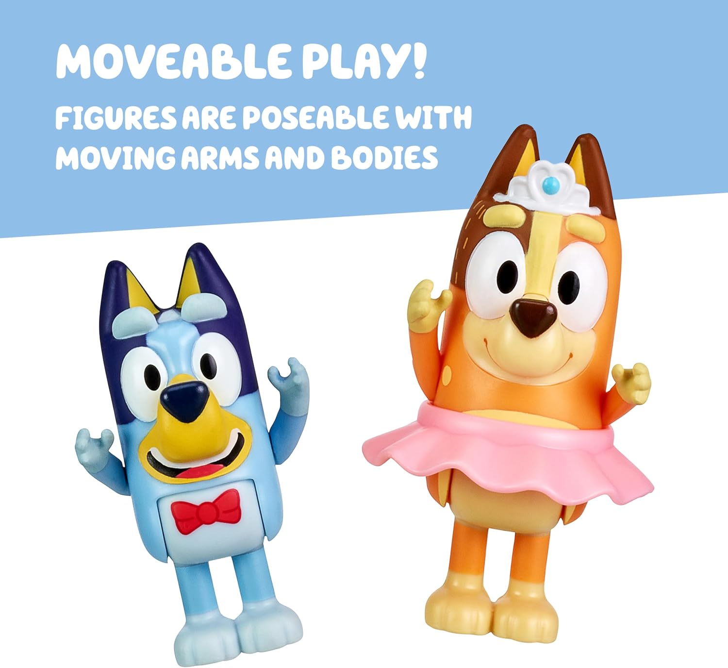 Bluey School Figurine Toys Pack of 4, Articulated Character Toys with Chloe, Rusty, and Calypso Figurines, Small Action Figures for Kids Ages 3+