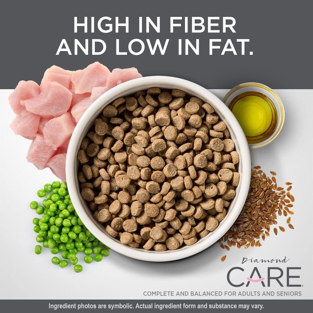 DIAMOND CARE Weight Management Adult Dry Cat Food, Chicken, 15lb | For Cats with Weight Control Issues | L-Carnitine Aids in Fat Metabolism | Taurine for Heart & Eye Health