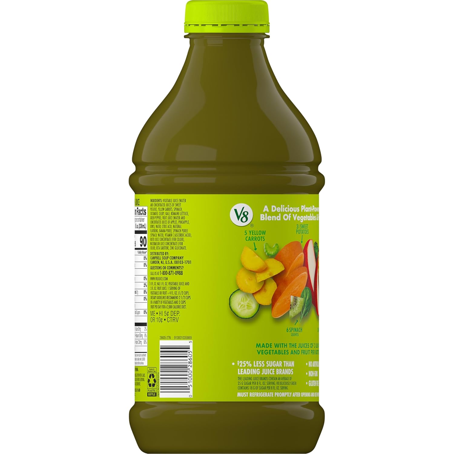 V8 Blends 100% Juice Pomegranate Blueberry Juice, Fruit and Vegetable Juice Blend, 46 Fl Oz Bottle