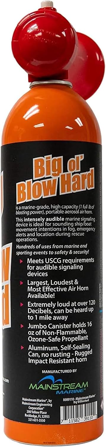 Big Ol' Blowhard Loud Air Horn for Boat, Bear Deterrent & Marine Safety