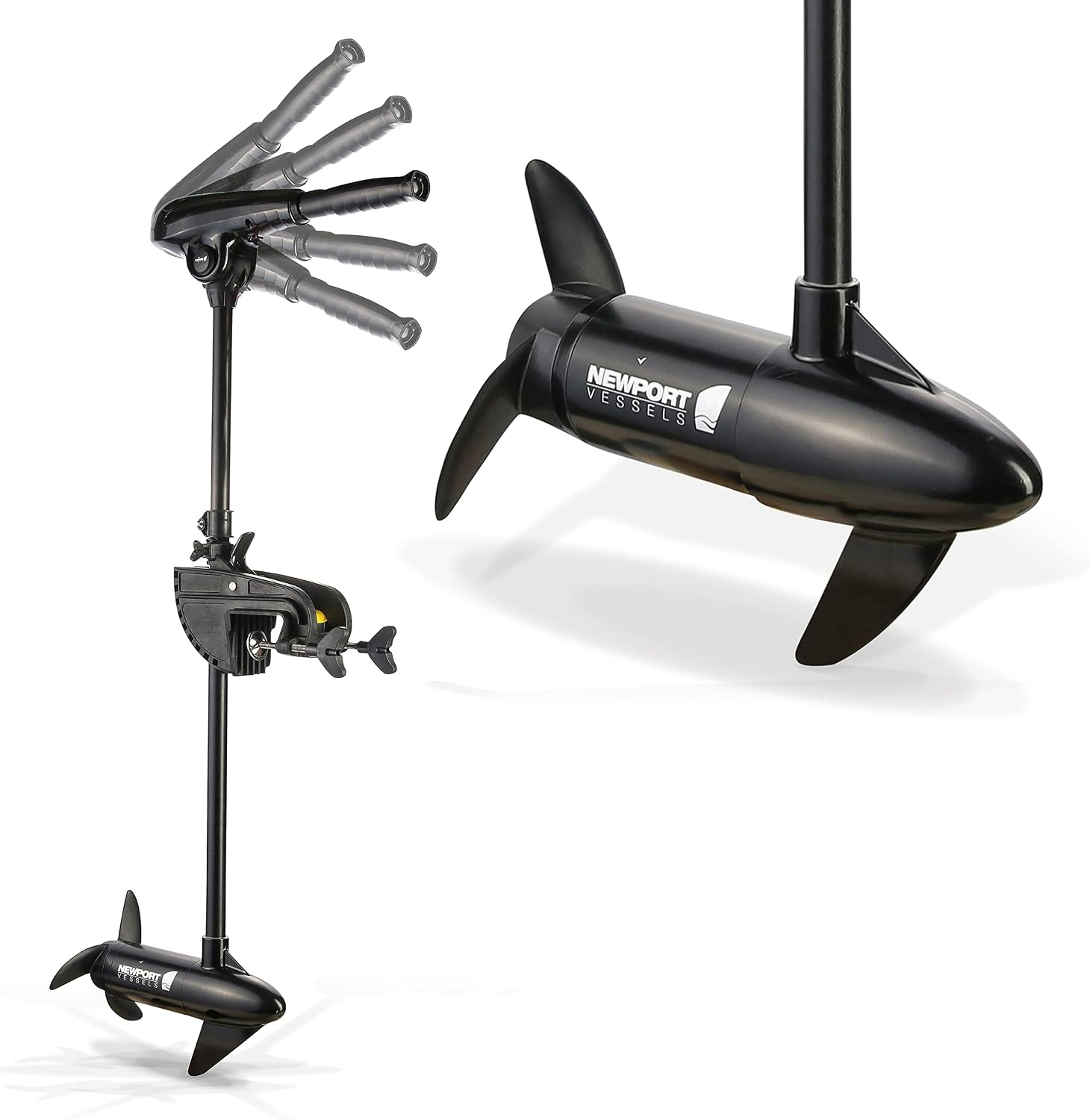 Newport X-Series 55lb Thrust Transom Mounted Saltwater Electric Trolling Motor w/LED Battery Indicator (36" Shaft)