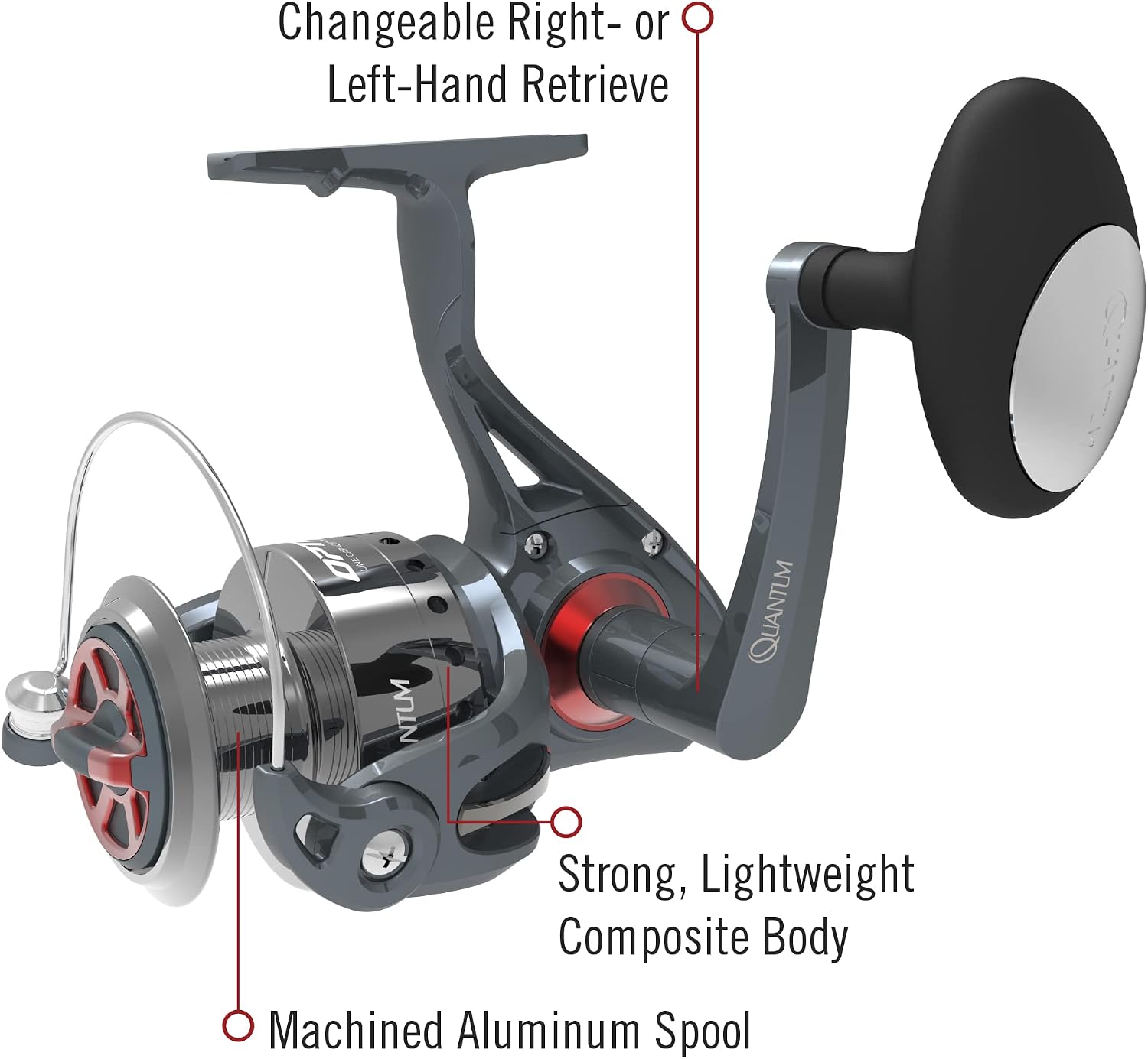 Quantum Optix Spinning Reel and 2-Piece Fishing Rod Combo, Durable Fiberglass Rod, Split-Grip EVA Foam Handle, Anti-Reverse Fishing Reel