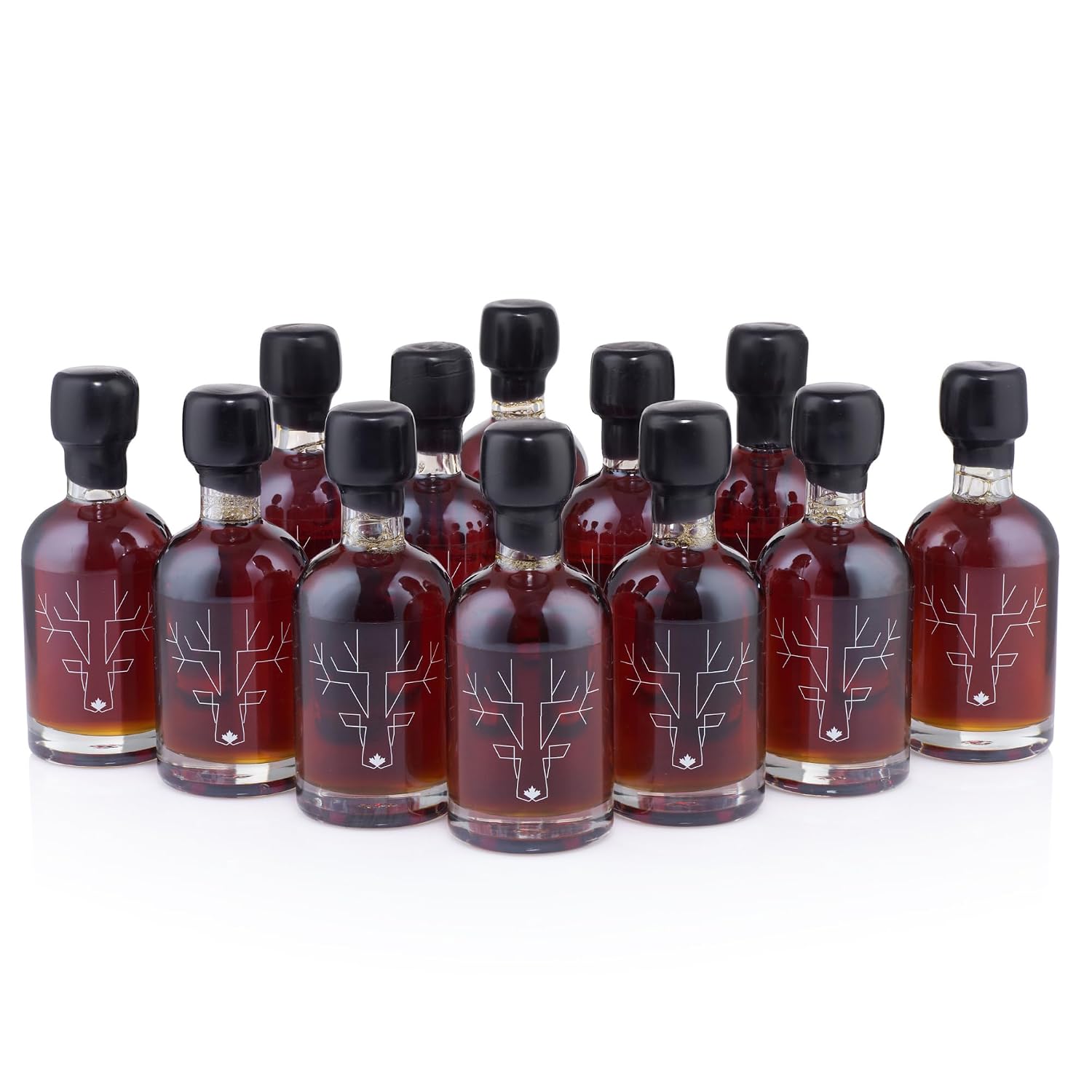 Escuminac Canadian Maple Syrup, Late Harvest Dark Robust Taste, Pure & Organic. Mini Glass Bottles 12 x 50ml, Bulk Format for Party Favors, Wedding