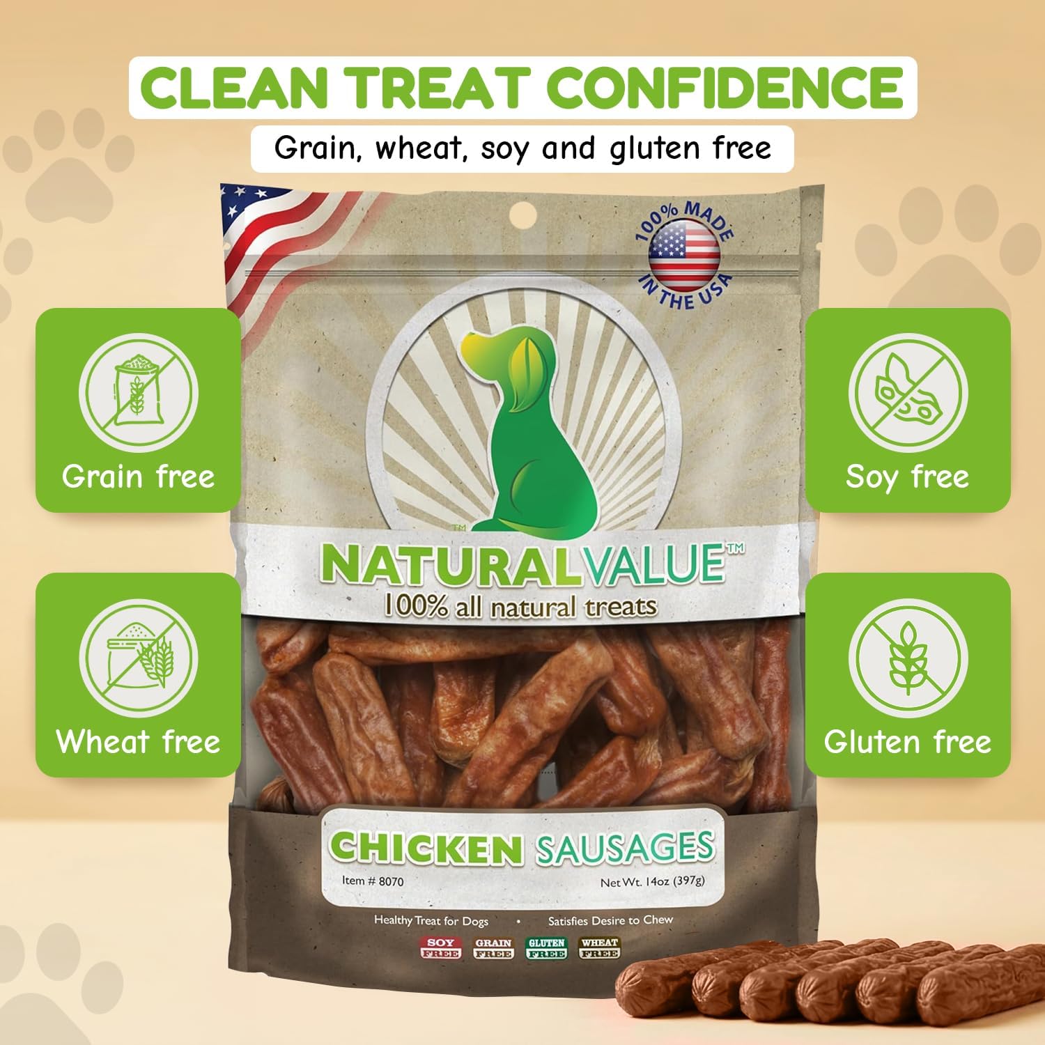 Loving Pets Natural Value Beef Sticks - Soft Jerky Dog Treats for Large & Small Breeds - Healthy Gluten, Wheat, Soy & Grain Free Pet Treats for Dogs