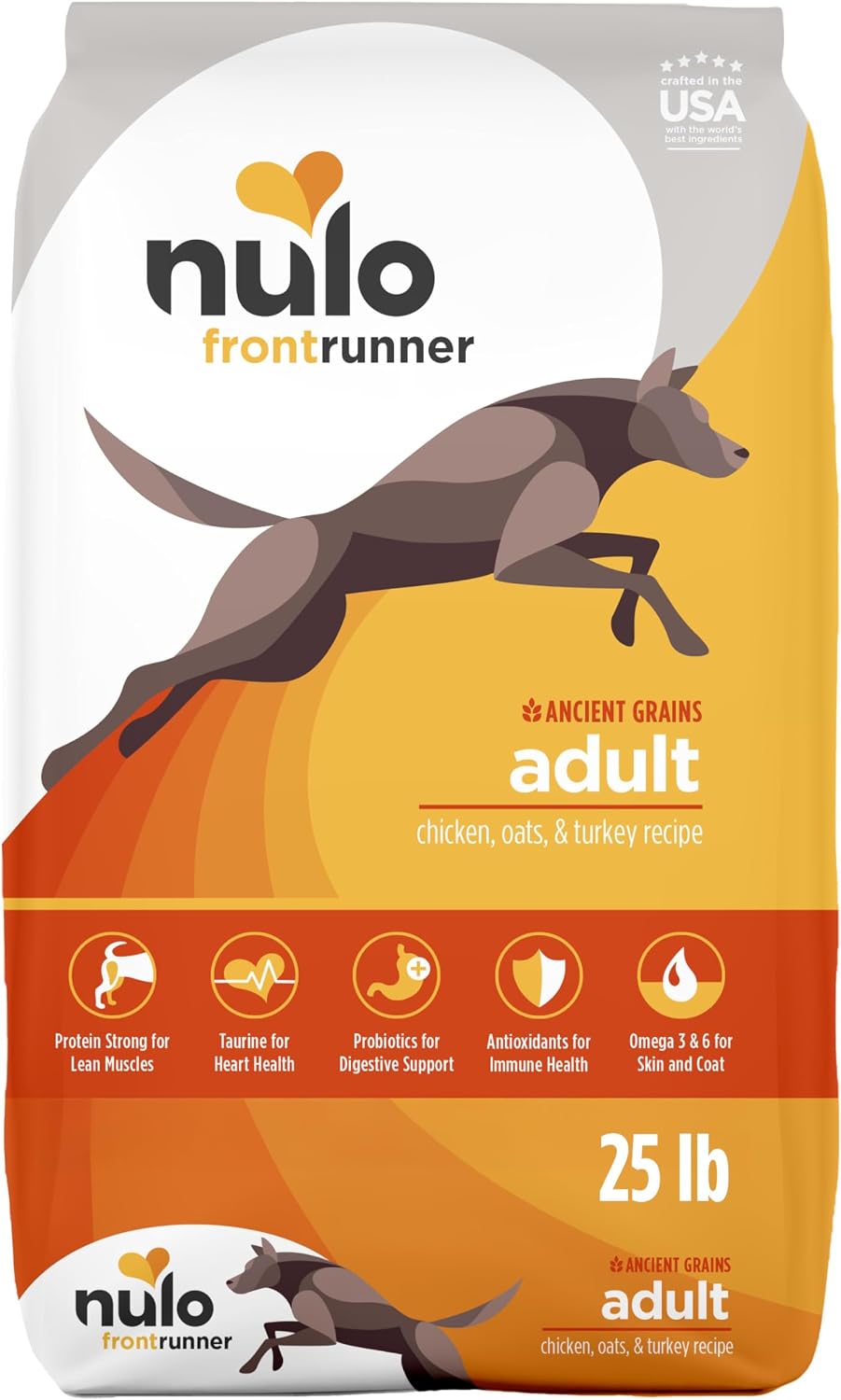 Nulo Frontrunner Dry Dog Food - Adult High-Protein Beef, Barley & Lamb Recipe, Natural Kibble with Ancient Grains, Probiotics, Taurine