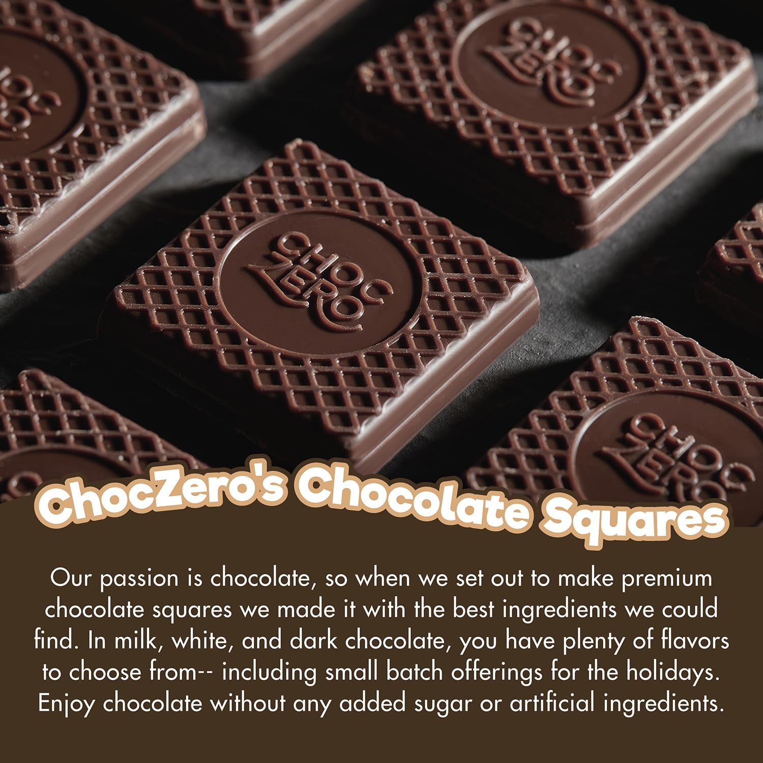 ChocZero 70% Cocoa Sugar Free Dark Chocolate Squares, Vegan, 4 Pack | No Sugar Alcohols, Keto, Low Carb, High Fiber, Gluten Free, 32 Total Candy Squares