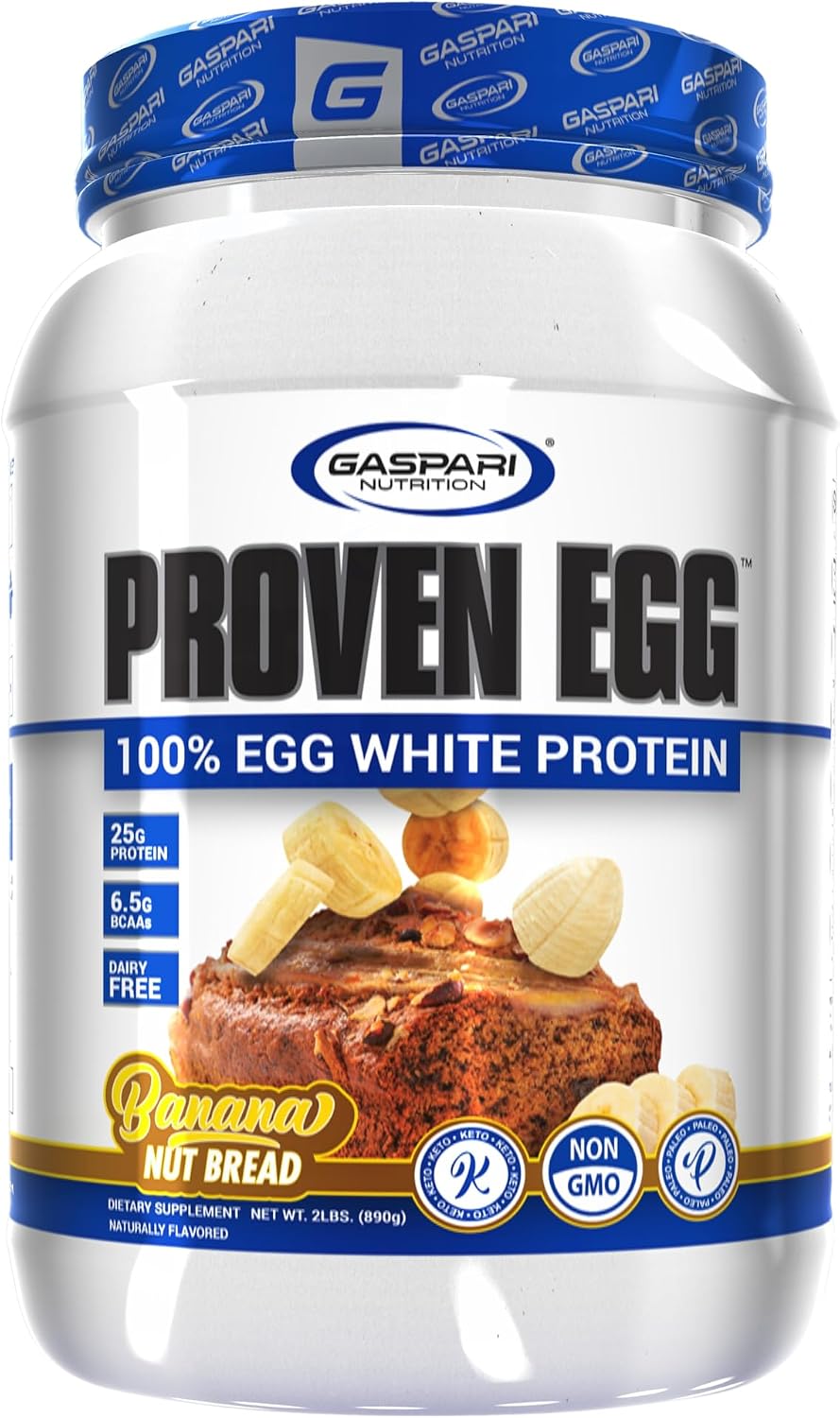 Gaspari Nutrition Proven Egg White Protein Powder, 25g Chocolate Protein Powder, 100% Egg White Protein, Keto Friendly, Dairy and Lactose Free, Soy Free (2 lbs, Chocolate)