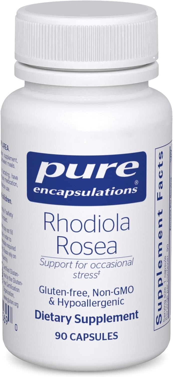 Pure Encapsulations Rhodiola Rosea - for Occasional Stress, Endurance & Fatigue Relief* - with Adaptogens - Gluten Free & Vegan - 90 Capsules | Hypoallergenic Supplement to Moderate Occasional Physical Stress and Discomfort*