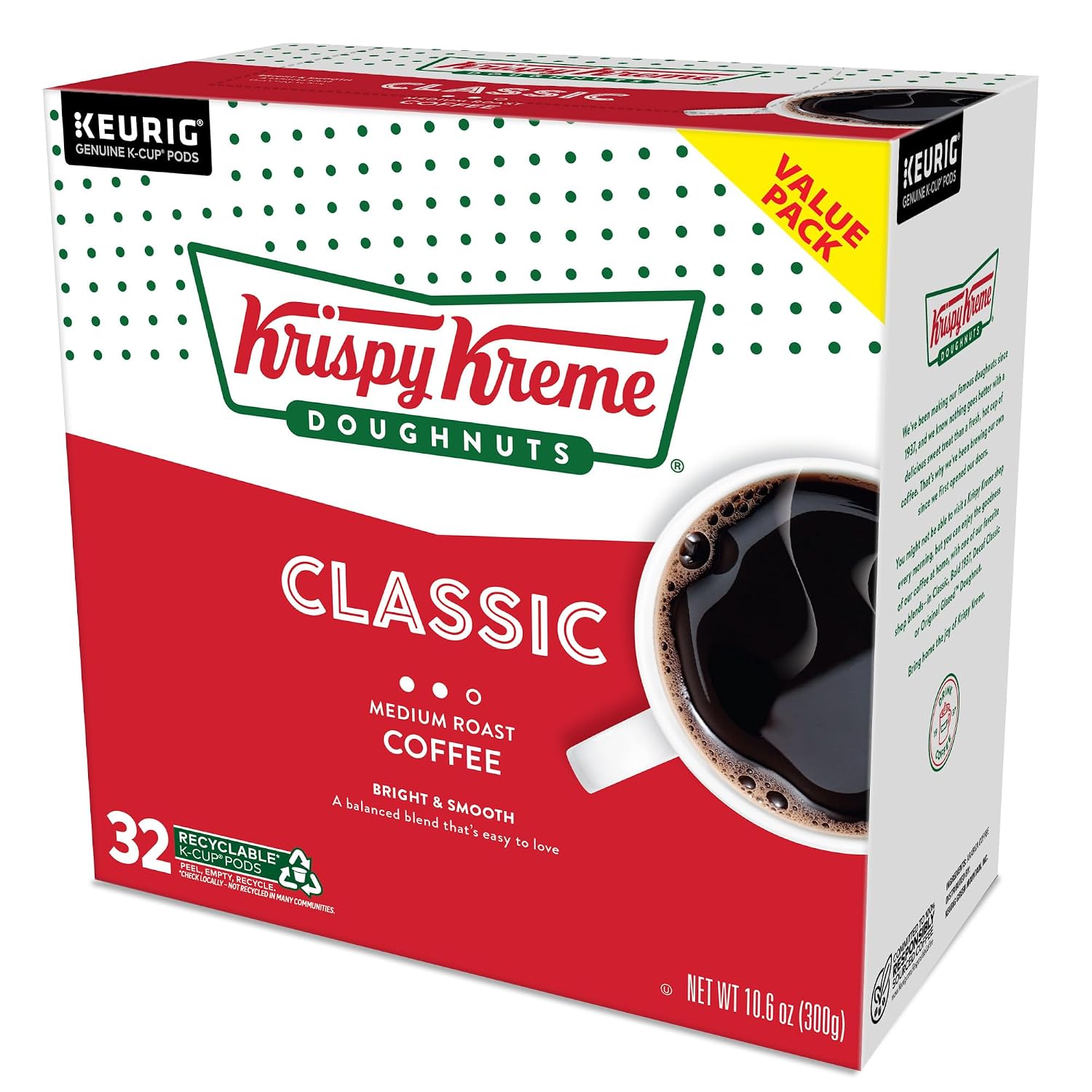 Krispy Kreme Classic Coffee, Keurig Single Serve K-Cup Pods, Medium Roast, 96 Count