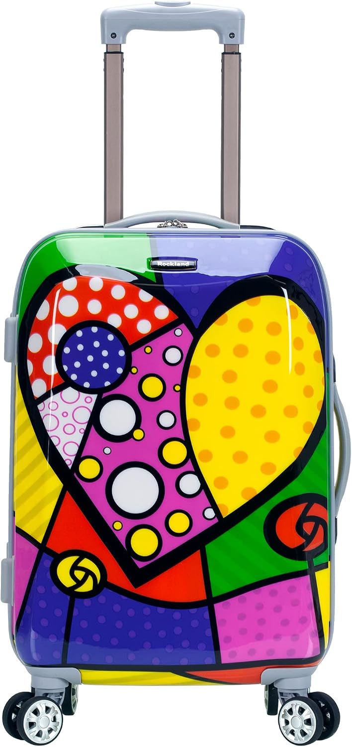 Rockland Vision Hardside 3 Piece Spinner Wheel Luggage Set, (20"/24"/28"), Love