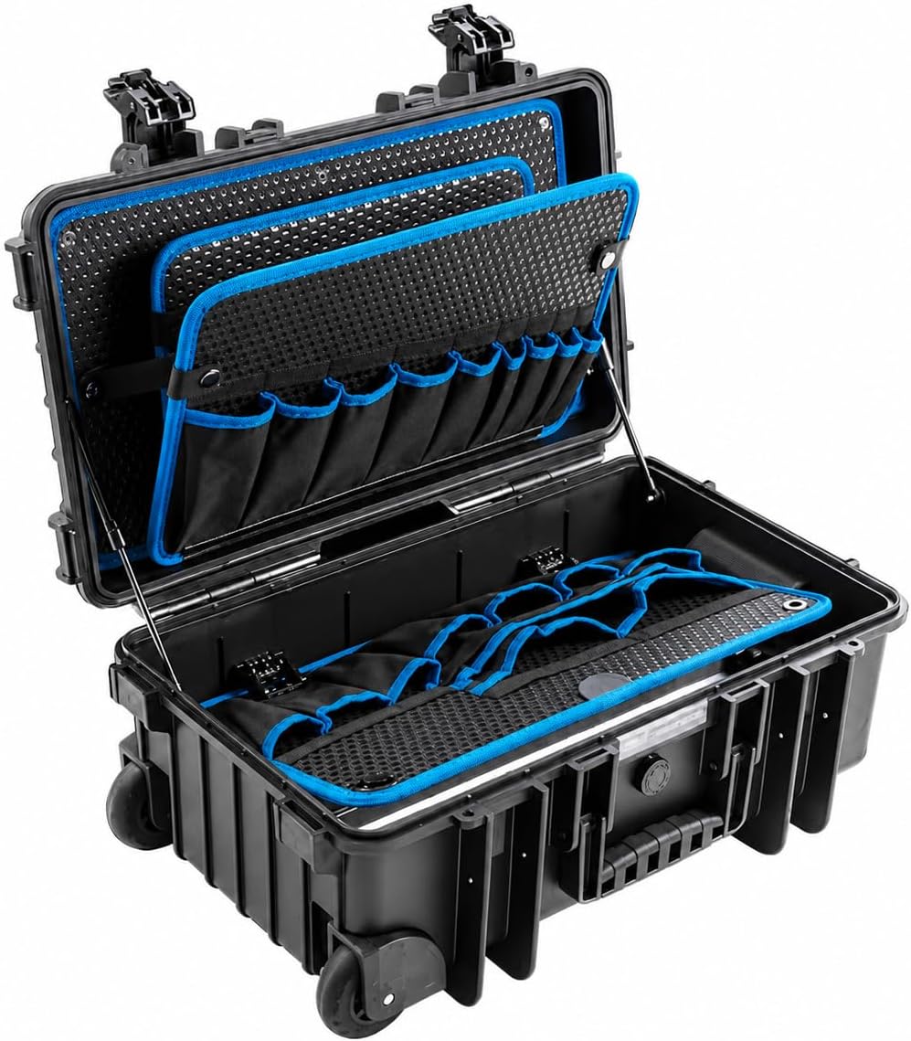 B&W International Jumbo 6700 Outdoor Tool Case with Pocket Tool Boards, Black