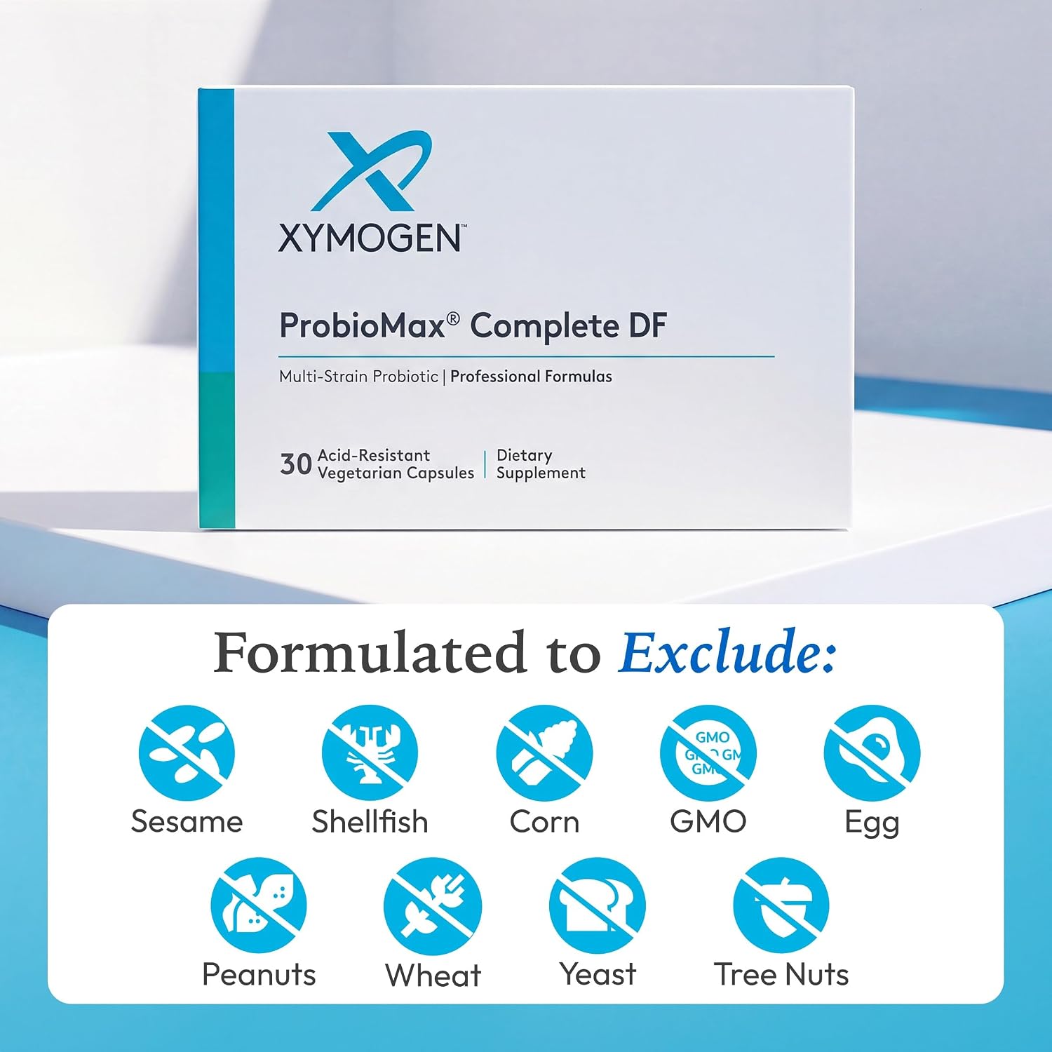 XYMOGEN ProbioMax Daily 100B - Probiotics for Digestive Health Support - Lactobacillus Acidophilus & Bifidobacterium Lactis HN019 - Vegetarian, Gluten-Free & Non-GMO - 30 Capsules